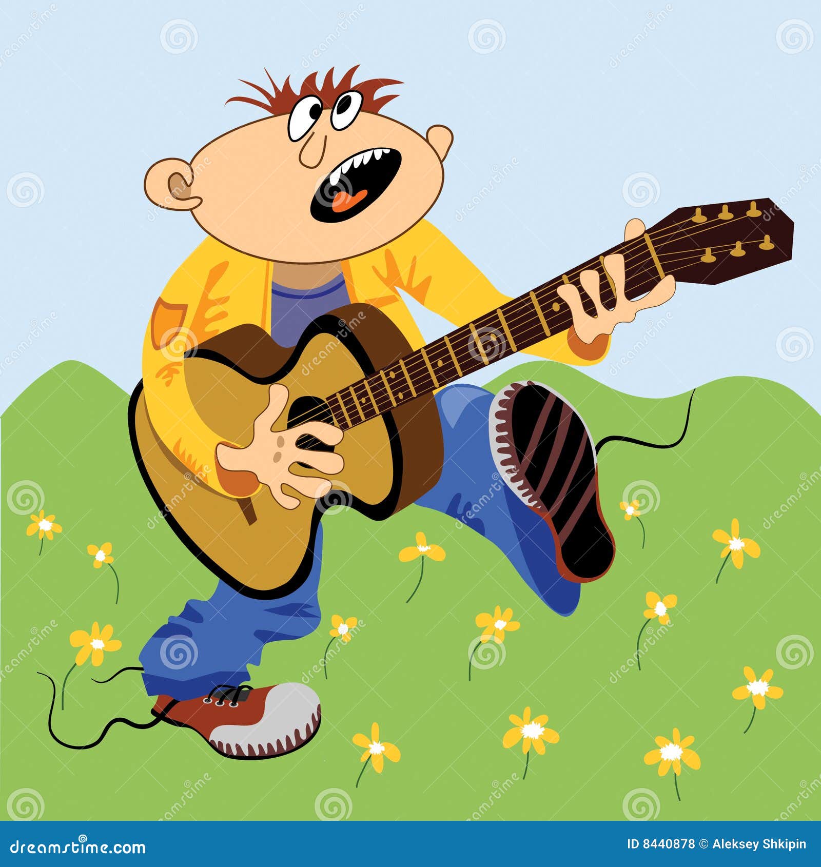 Cartoon Guitarist stock vector. Illustration of guitarist 8440878