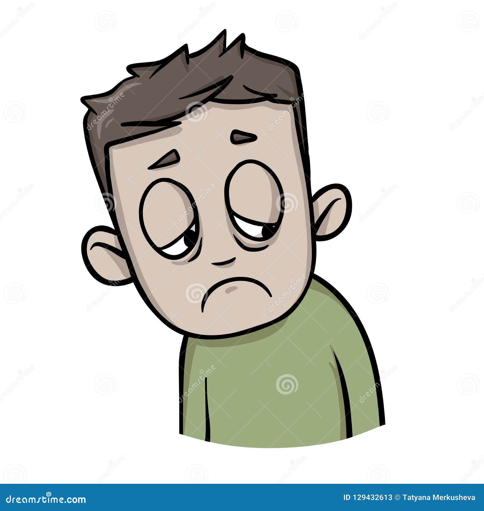 Cartoon Guy in Depression. the Patients Condition. Cartoon Design Icon.  Flat Vector Illustration. Isolated on White Stock Vector - Illustration of  feeling, grief: 129432613