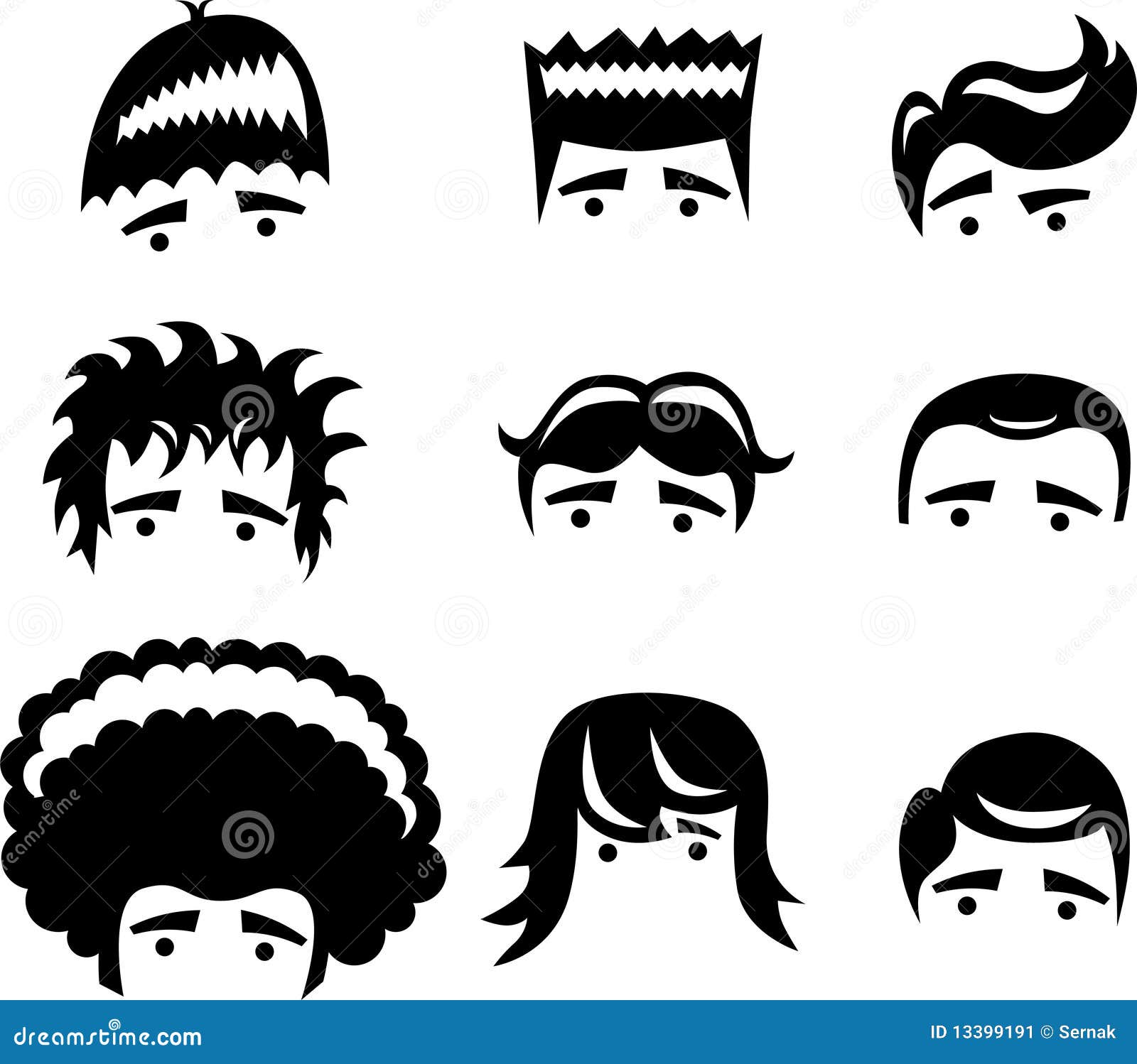 Cartoon Hair Styles Stock Image - Image: 13399191 Cartoon Hair Styles Stock Image - Image: 13399191