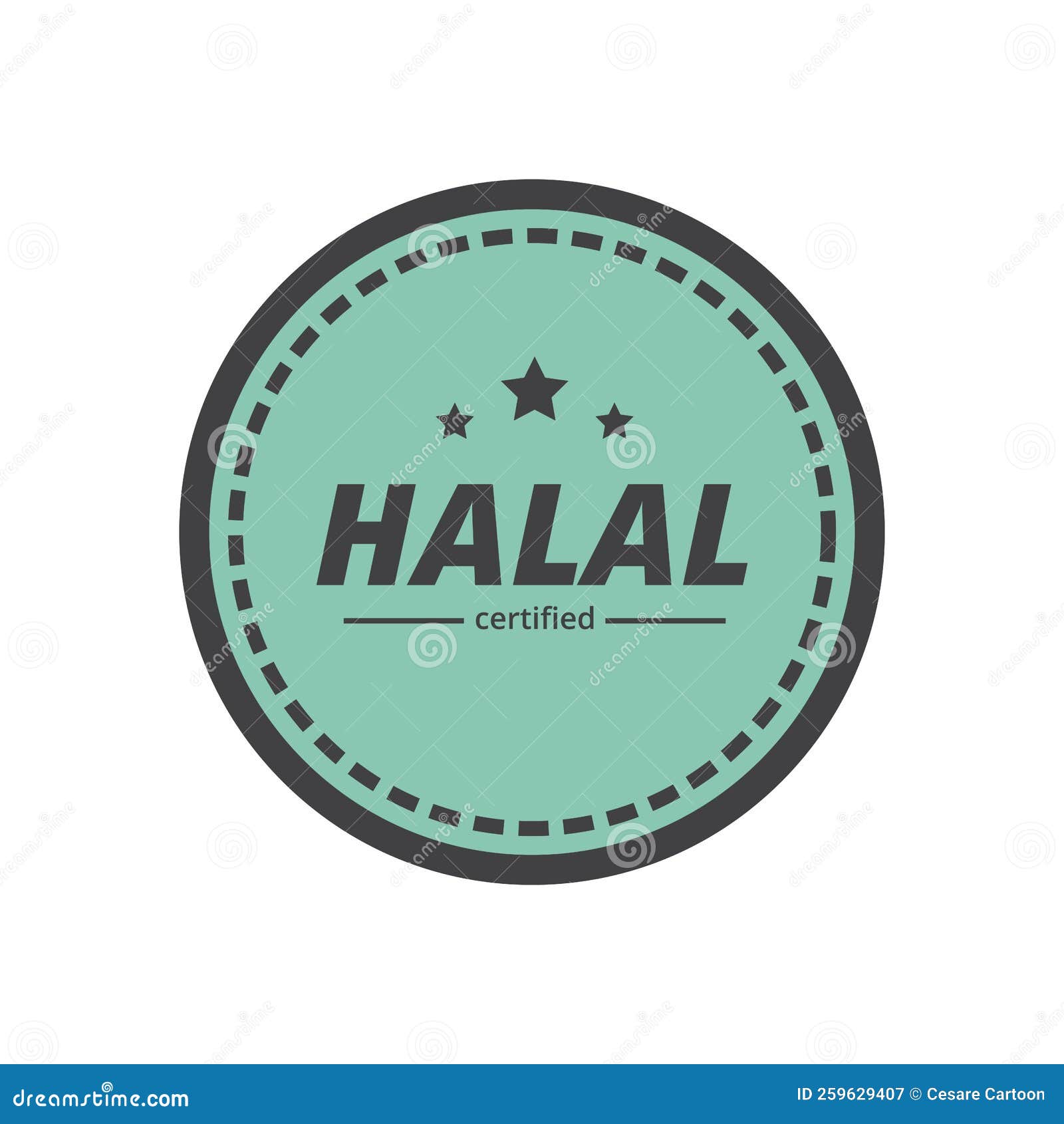Cartoon halal label stock vector. Illustration of simple 259629407