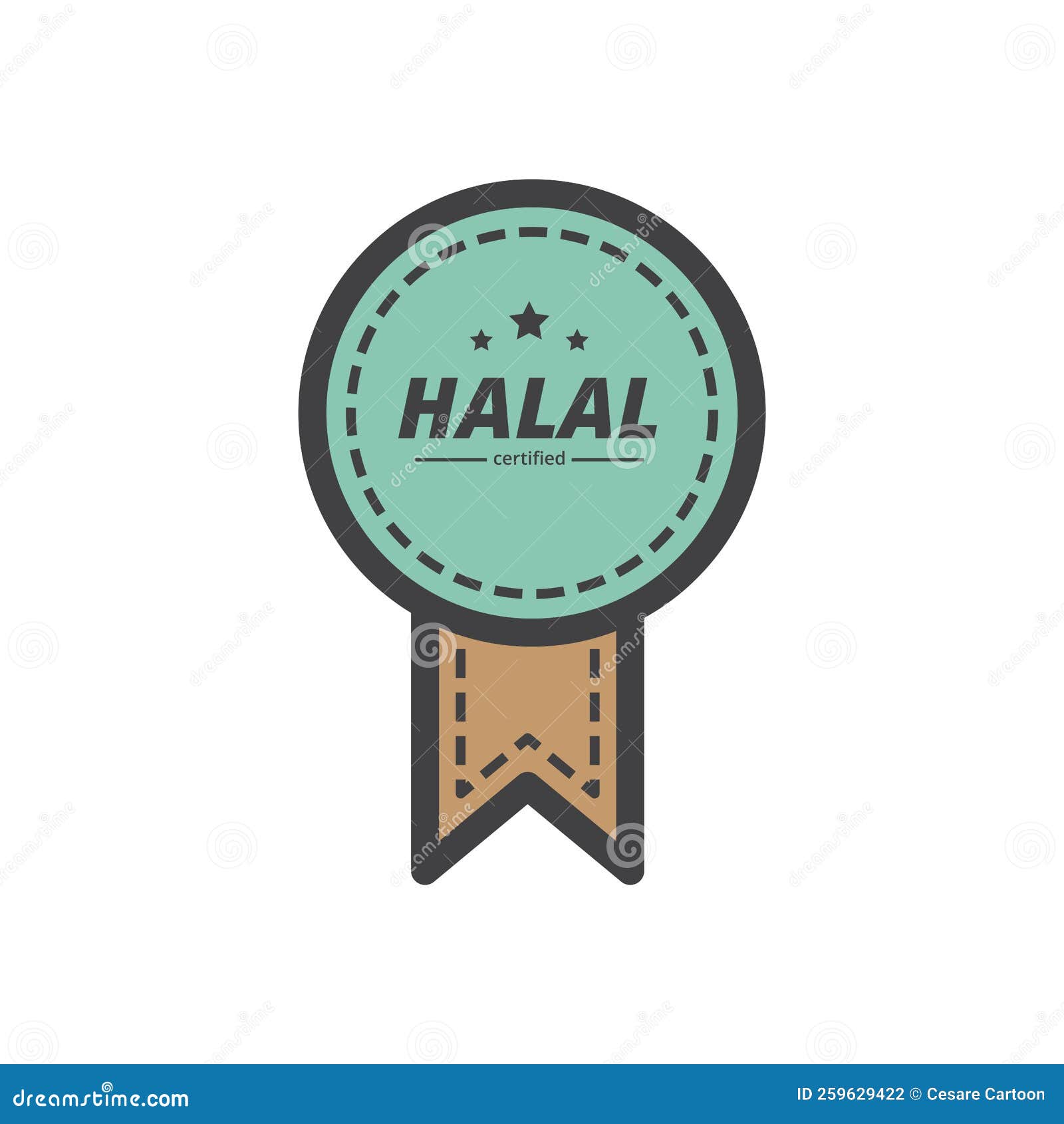 Cartoon halal label stock vector. Illustration of label 259629422