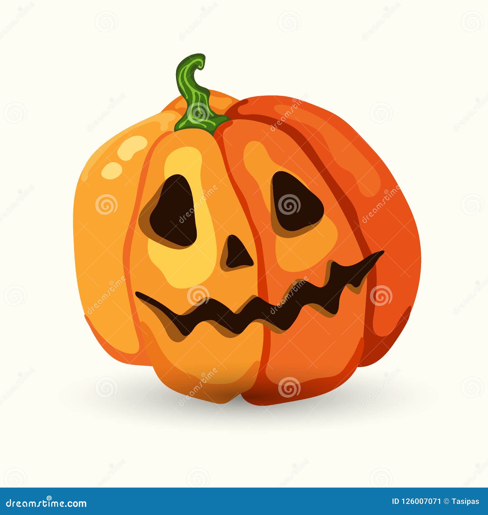 Pumpkin Cut Creepy Faces Set Stock Illustration - Download Image