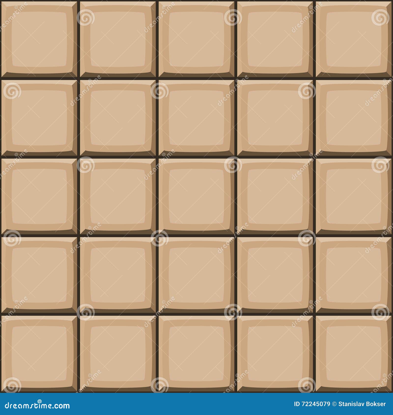 Cartoon Hand Drown Beige Seamless Tiles Texture Stock 