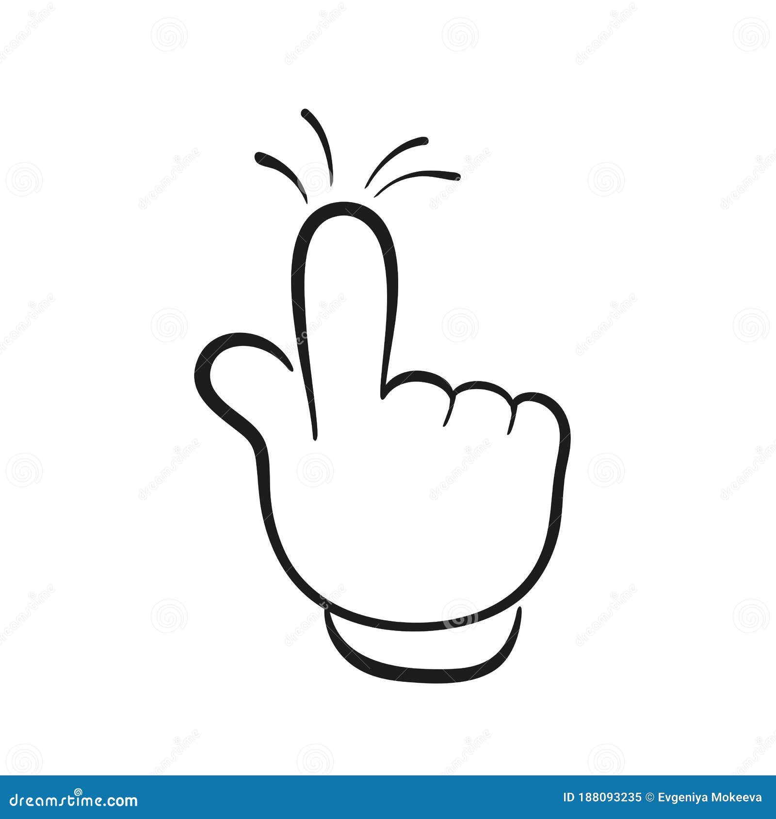 Cartoon Hand with Index Finger Up Stock Vector - Illustration of idea, flick:  188093235