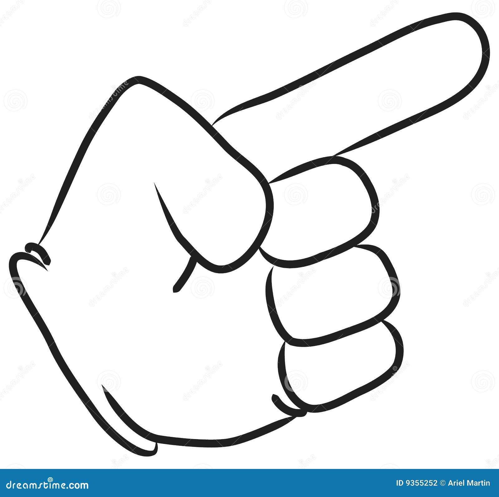 Cartoon hand pointing stock vector. Illustration of signal - 9355252