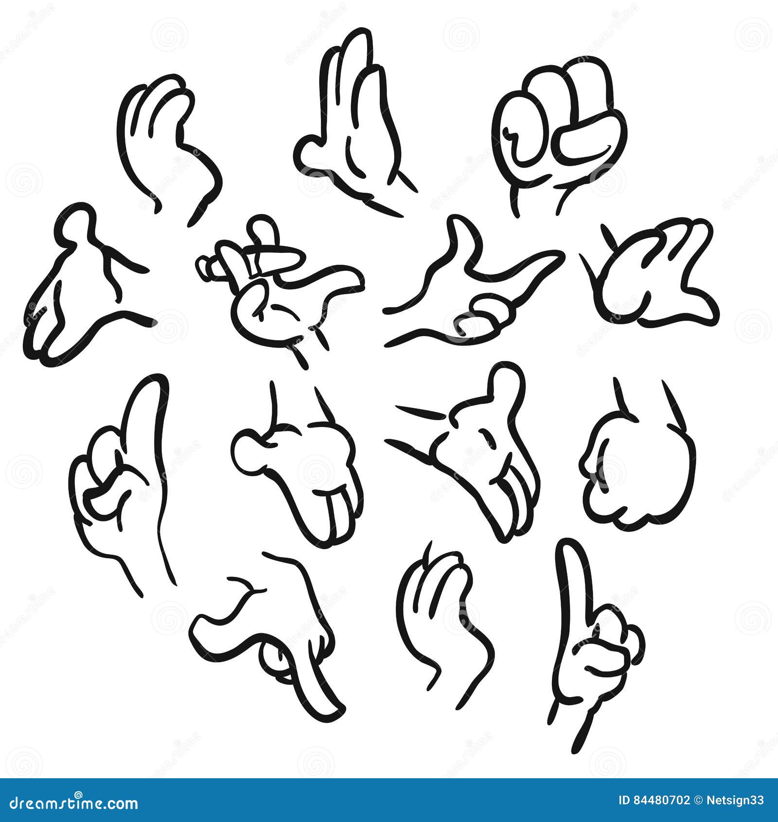 Premium Vector | Hands poses vector set various hand gestures line art  vector illustration isolated on white