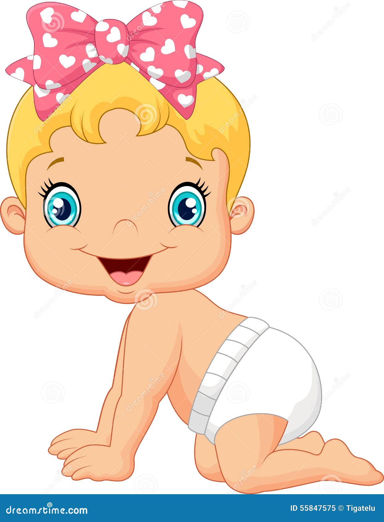 Cartoon happy baby crawl stock vector. Illustration of expressing - 55847575