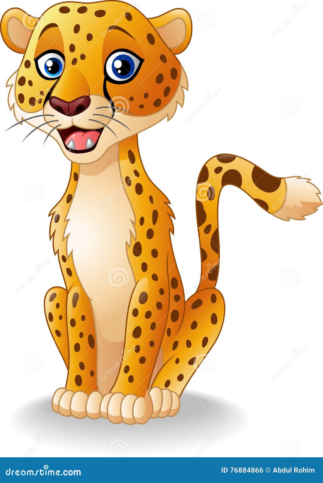 Cheetah Sitting Cartoon Vector | CartoonDealer.com #63316923