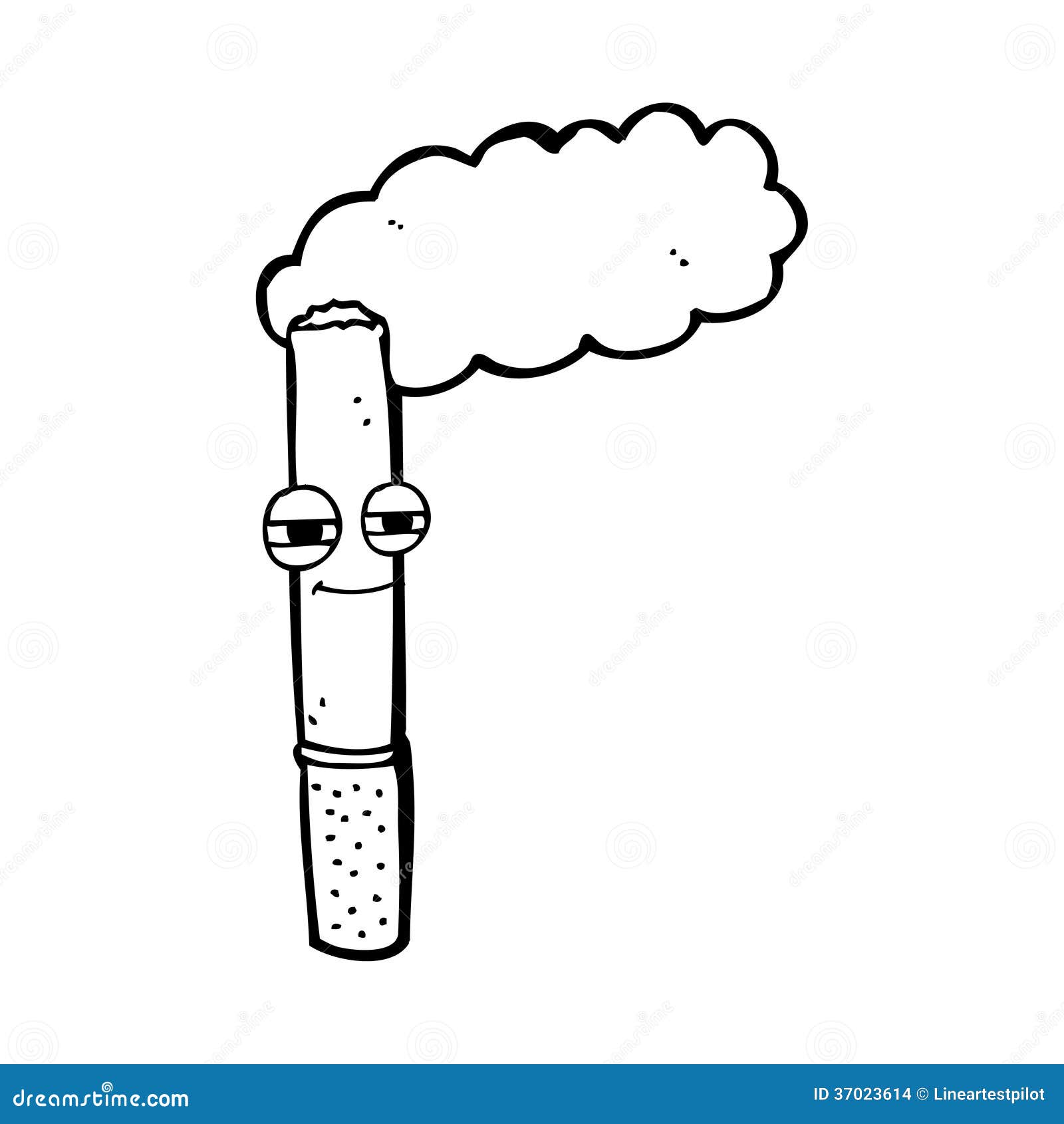 Cartoon happy cigarette stock illustration. Illustration of doodle ...