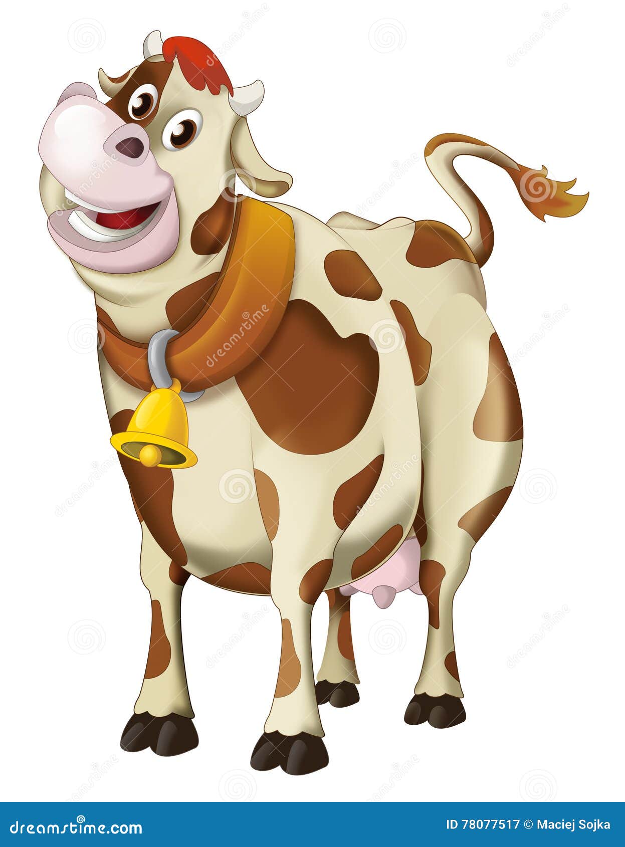 Cartoon Happy Cow - Isolated Stock Illustration - Illustration of clip,  cattle: 78077517