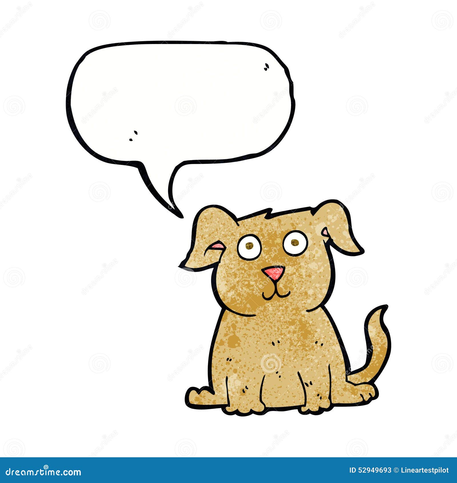 Cartoon Happy Dog with Speech Bubble Stock Illustration Illustration