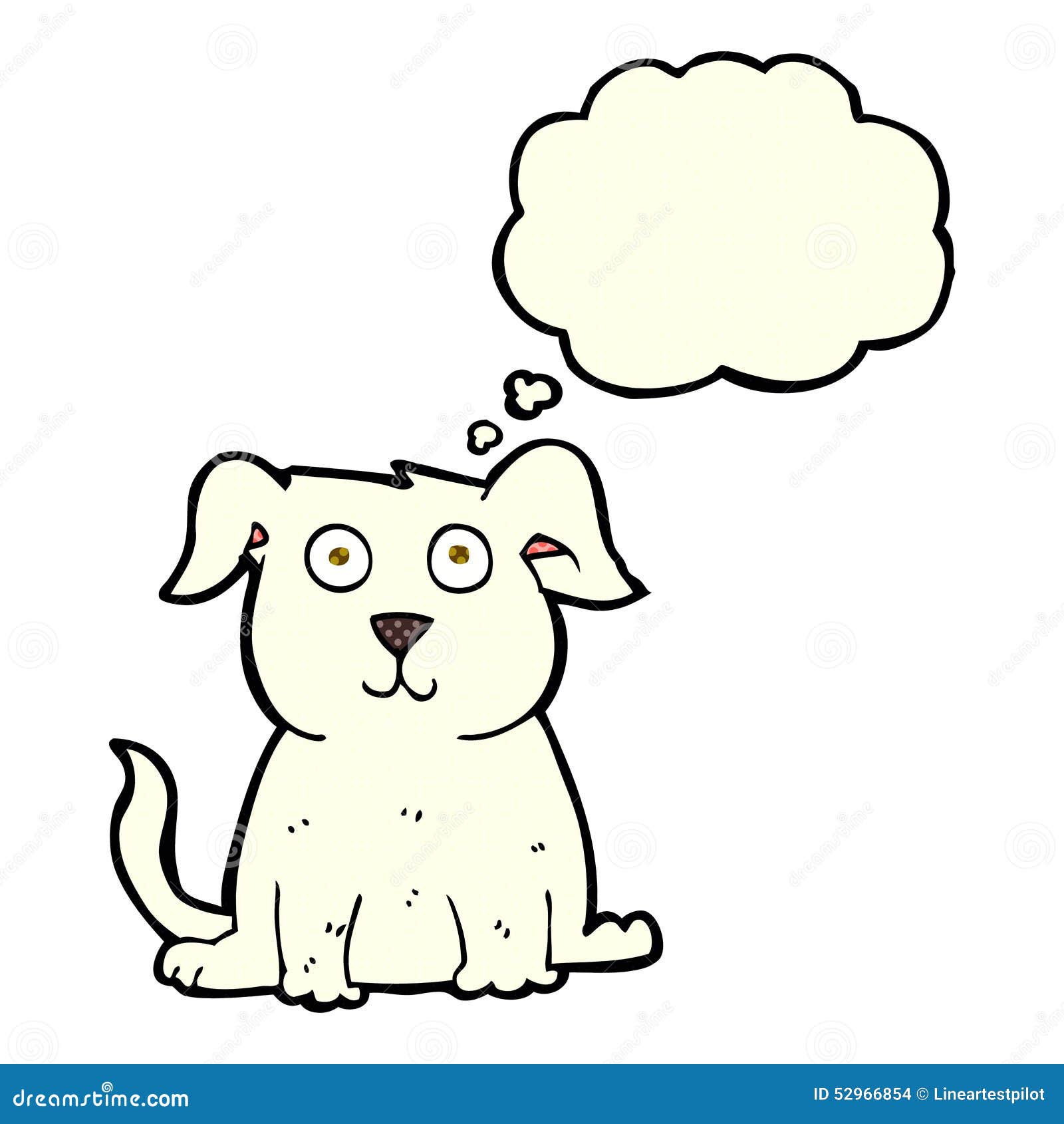 Cartoon Happy Dog with Thought Bubble Stock Illustration Illustration