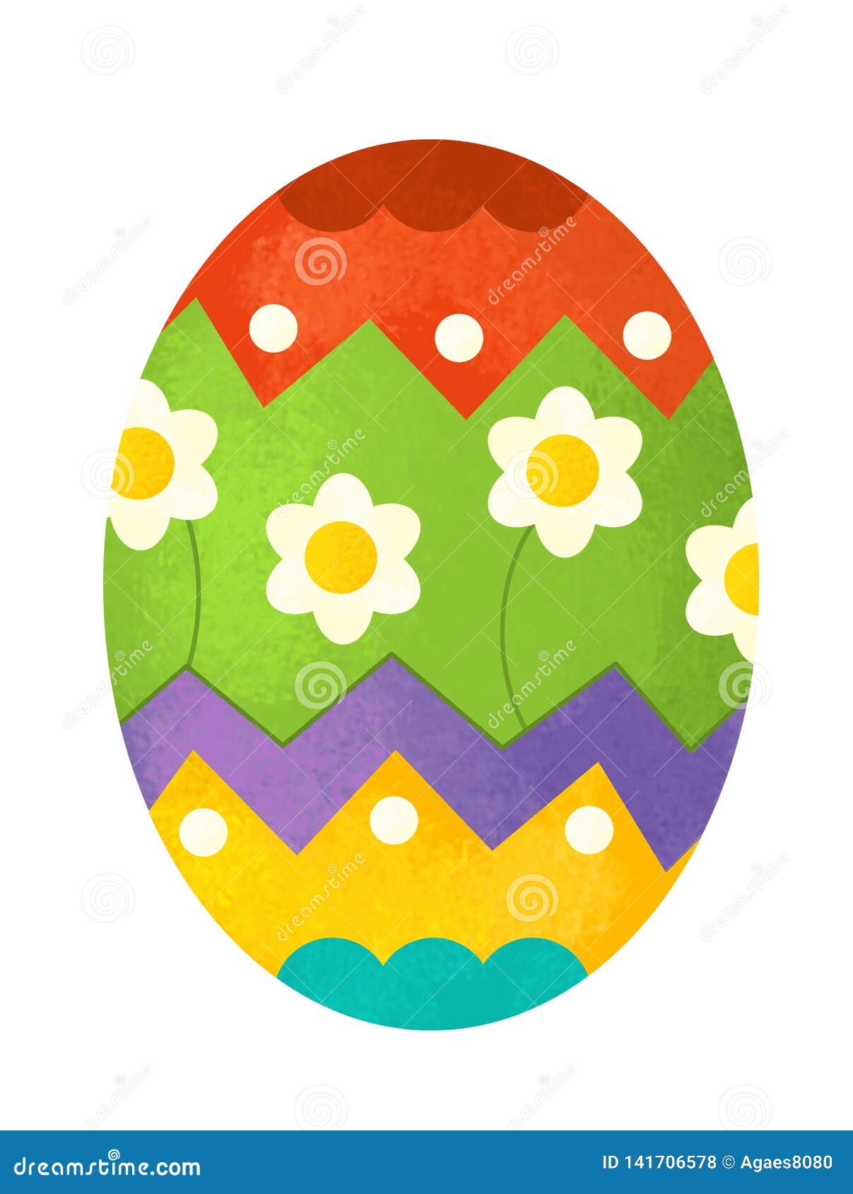Cartoon Happy Easter Scene with Colorful Easter Egg on White Background  Stock Illustration - Illustration of pattern, happy: 141706578