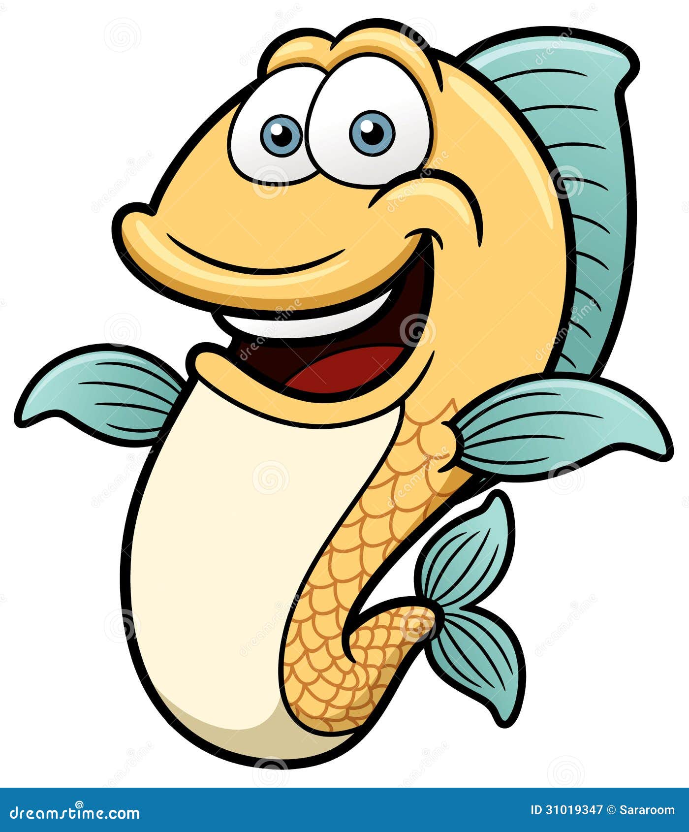 Download Cartoon Happy fish stock vector. Illustration of life ...