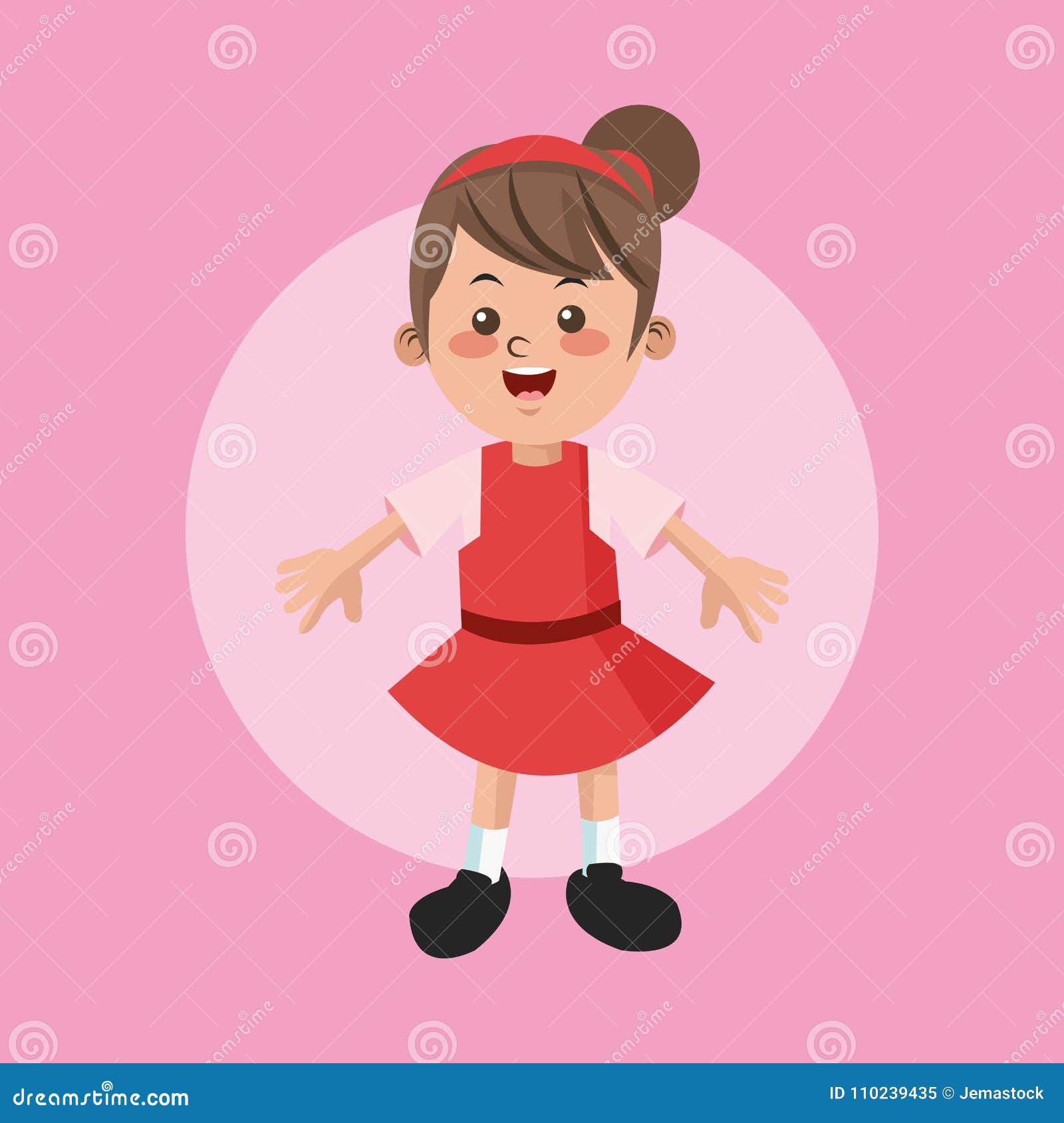 Girl kid cartoon design stock vector. Illustration of together - 110239435