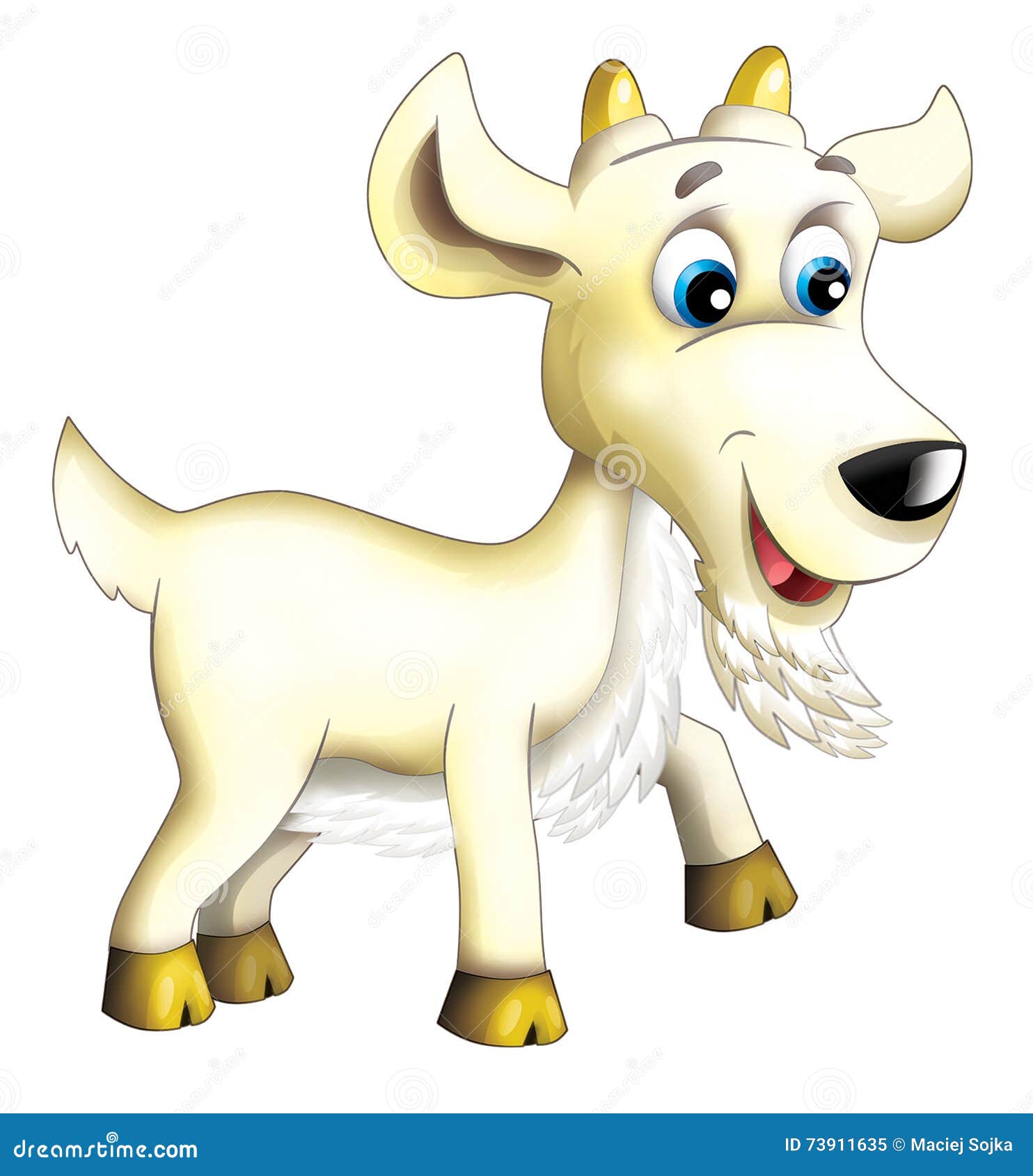 Cartoon Happy Goat - Isolated Stock Illustration - Illustration of ...