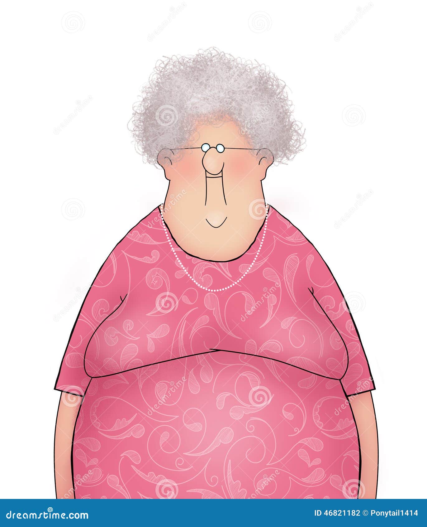 Cartoon Of A Happy Smiling Old Lady Stock Illustration - Image: 46821182