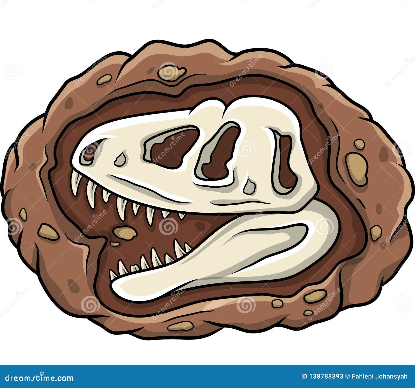 Cartoon Head Dinosaur Fossil Stock Vector - Illustration of angry, fossil:  138788393