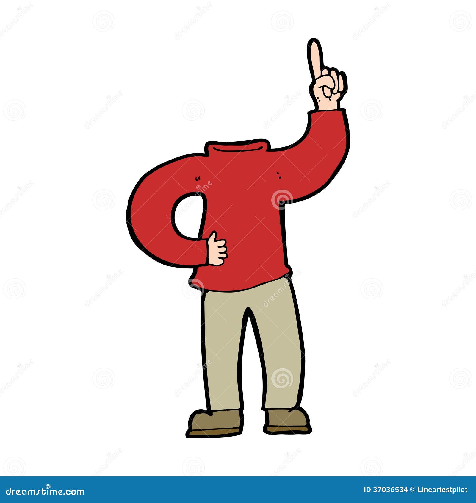 Cartoon Headless Body with Raised Hand Stock Vector - Illustration of  drawn, funny: 37036534
