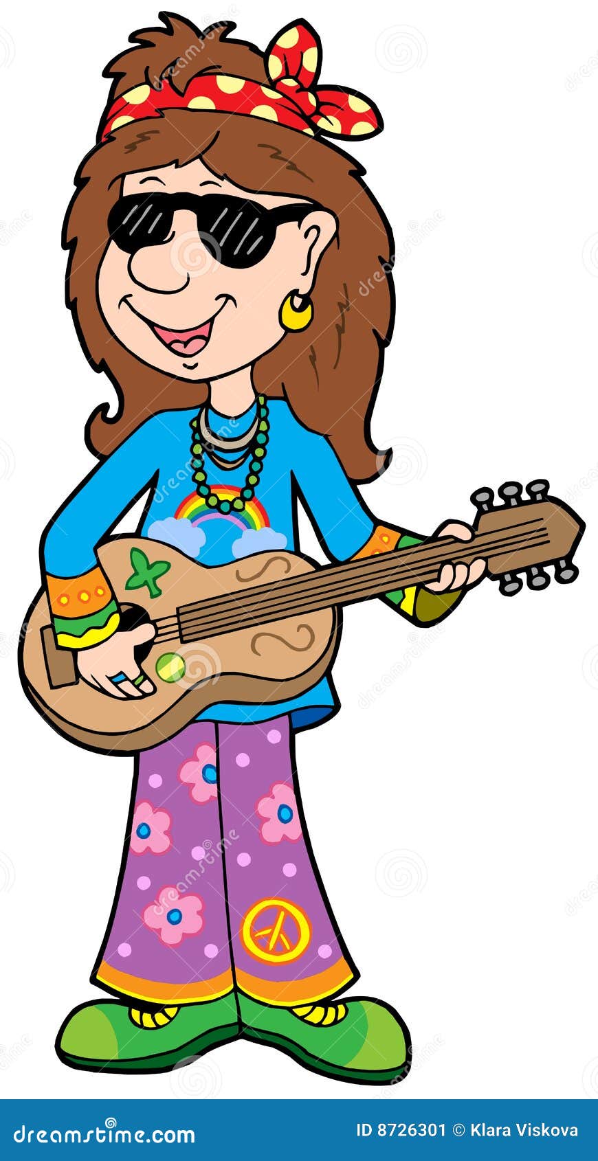 female hippie cartoon