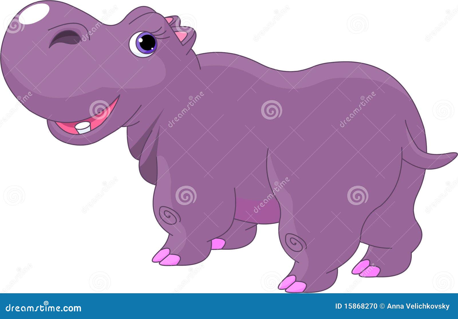 Cartoon Hippo stock vector. Illustration of head, large - 15868270