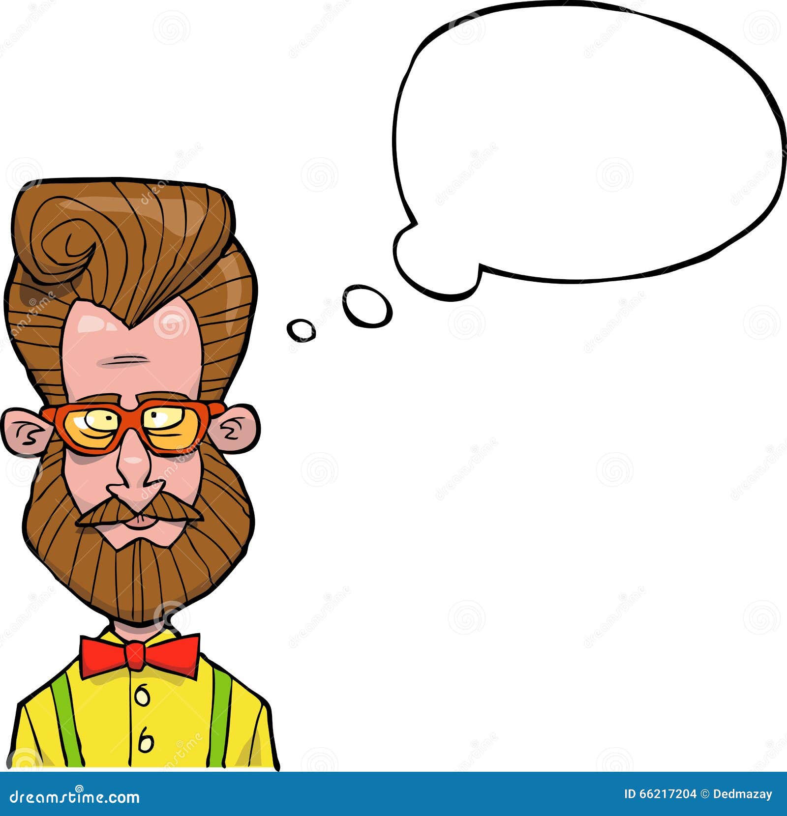 Cartoon hipster bust stock vector. Illustration of hairstyle 66217204