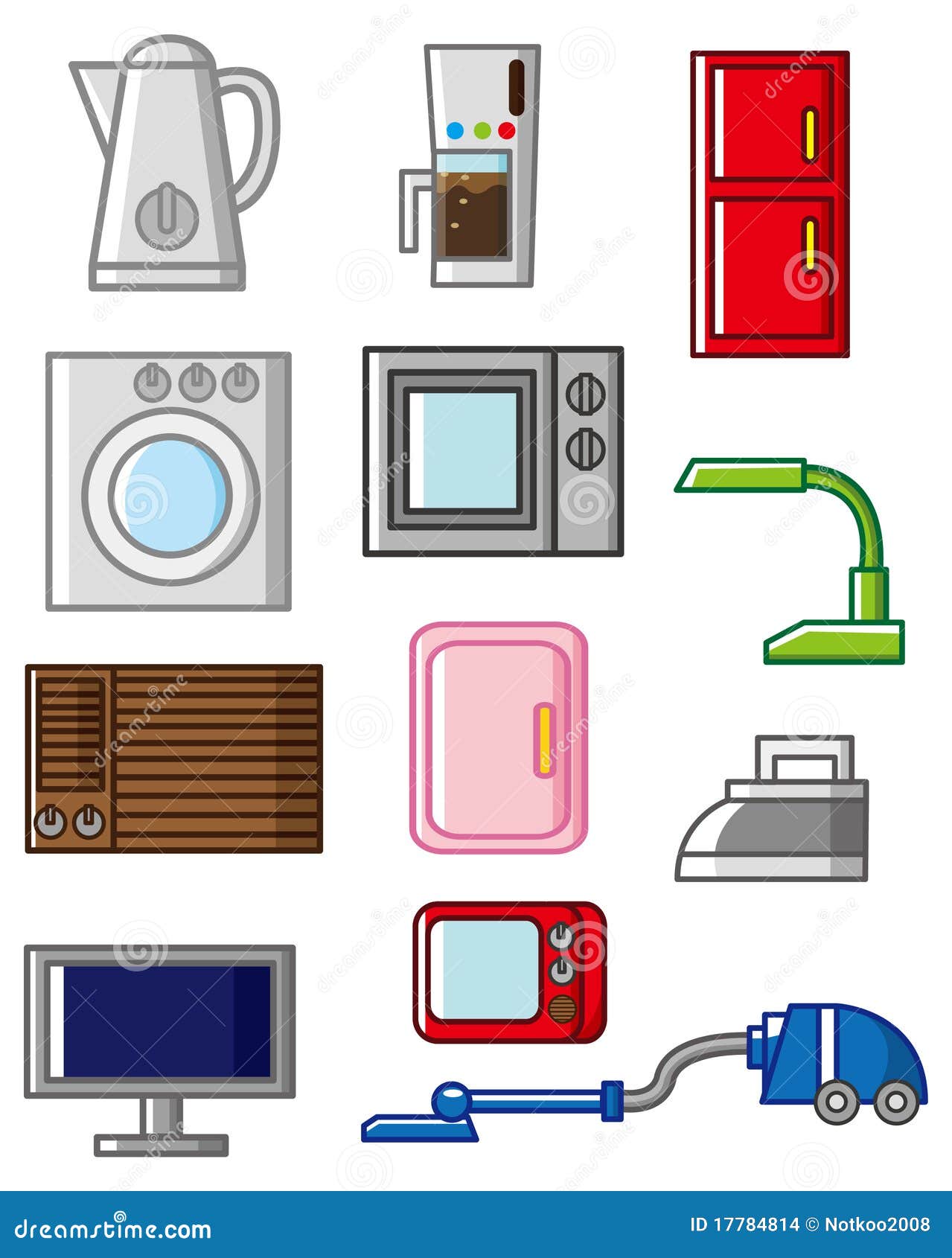 cartoon kitchen appliances