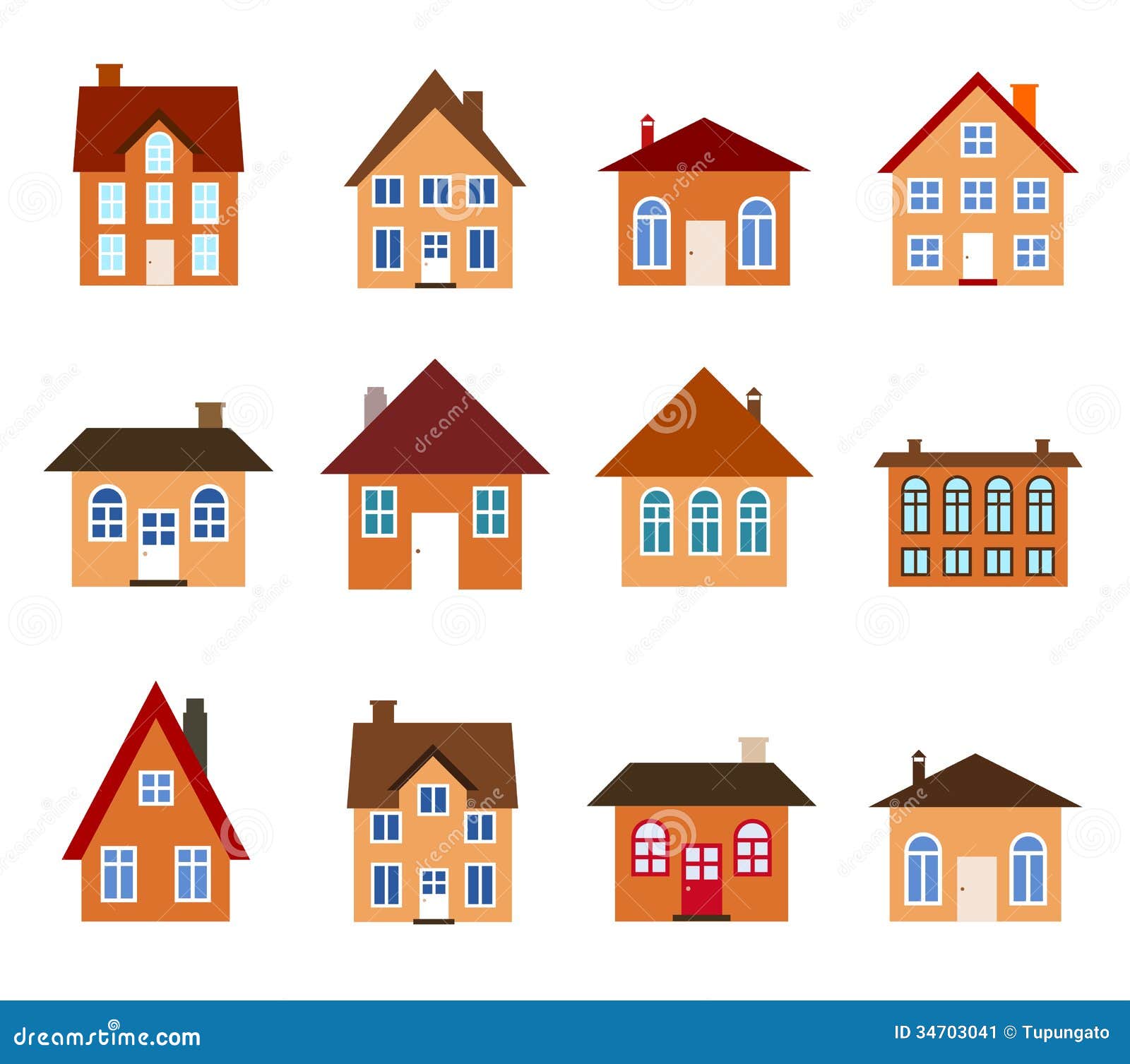 Cartoon homes stock vector. Illustration of houses, graphics - 34703041