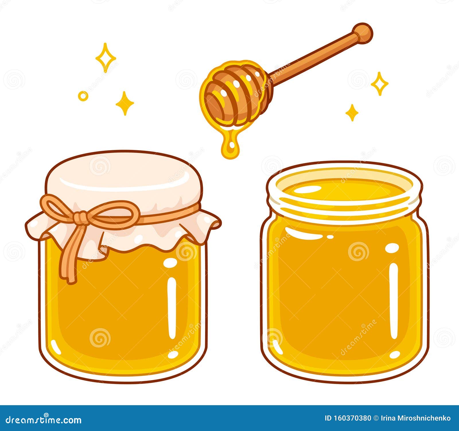Cartoon honey jar set stock vector. Illustration of healthy - 160370380