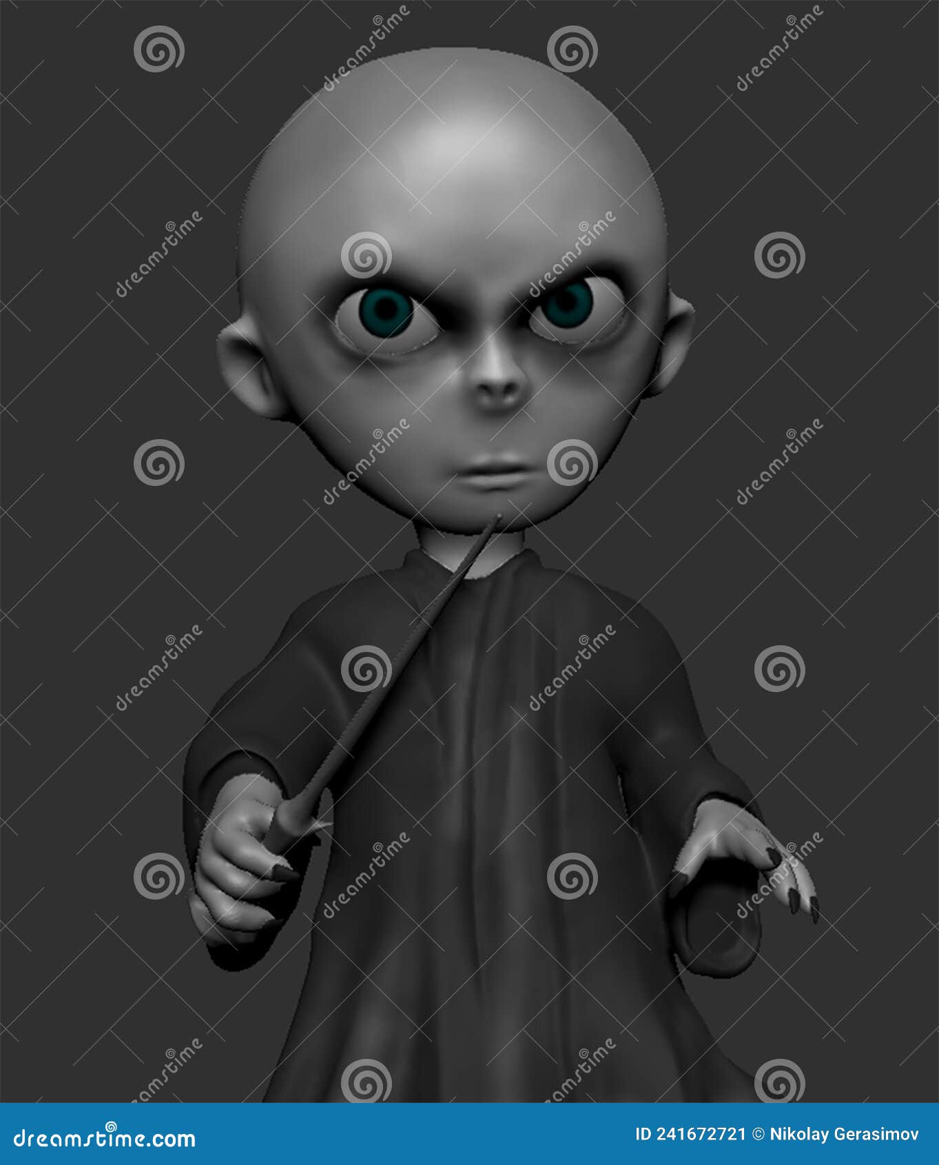 Cartoon Horror Character on the Background 3drendering Stock
