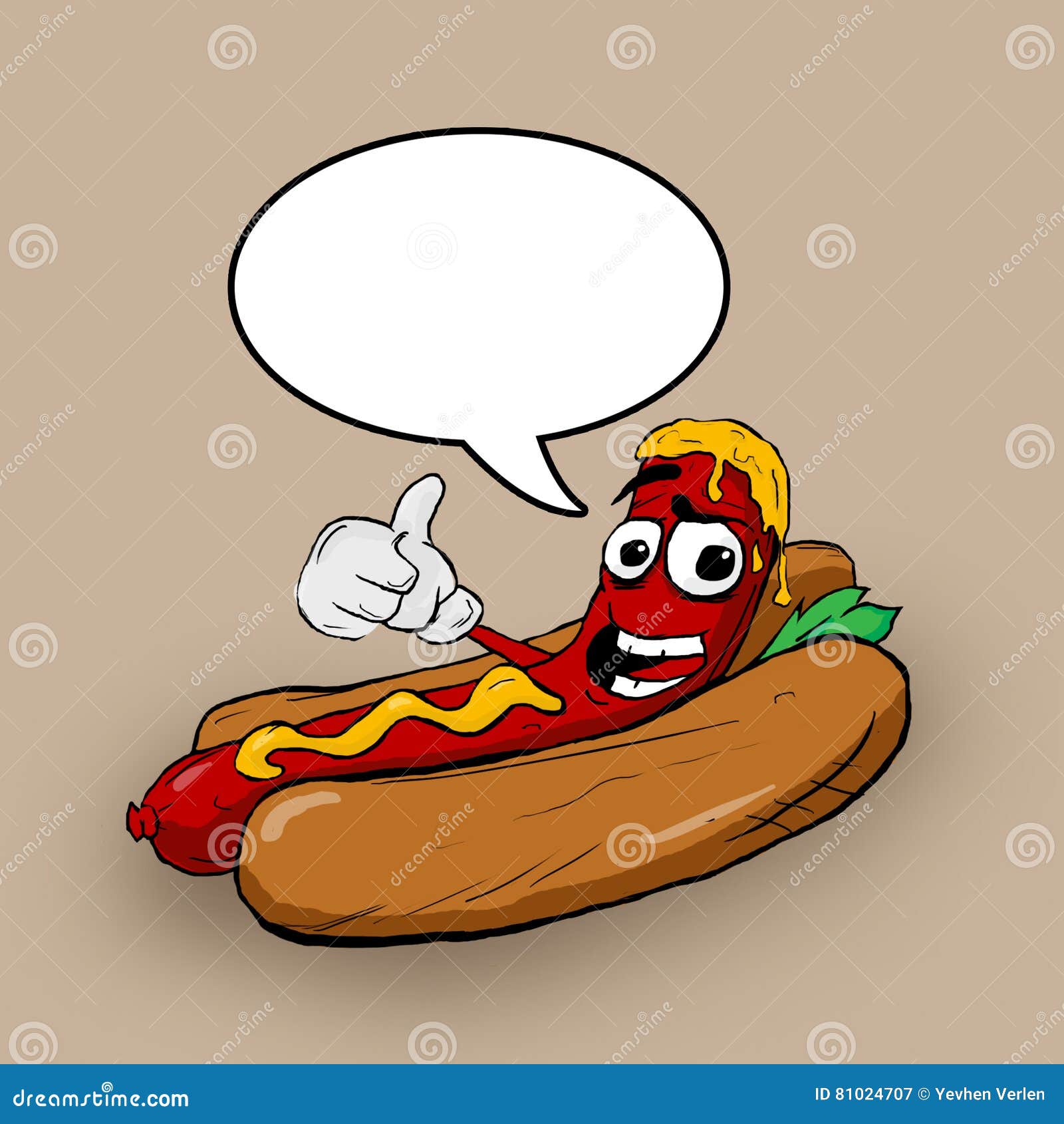 Cartoon hot dog stock illustration. Illustration of character