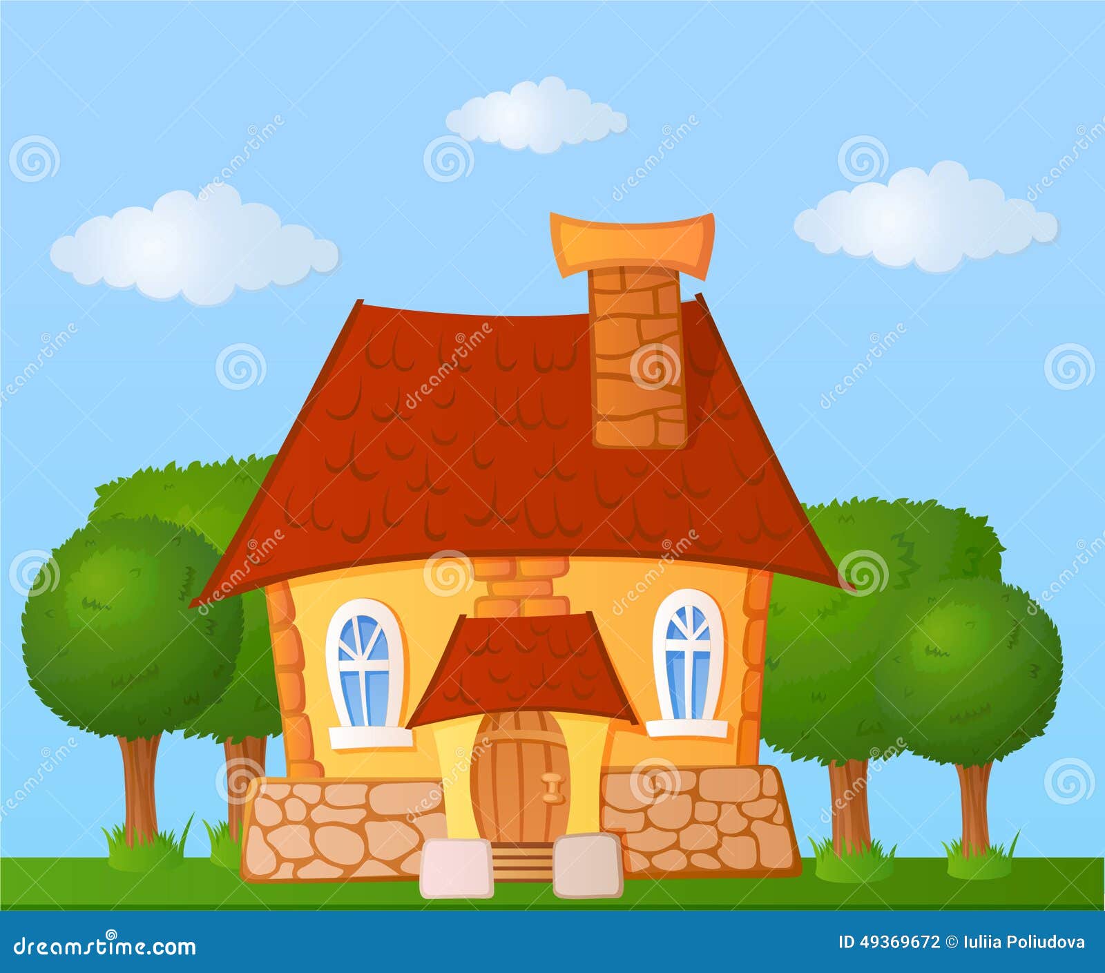 Cartoon house stock illustration. Illustration of cottage - 49369672