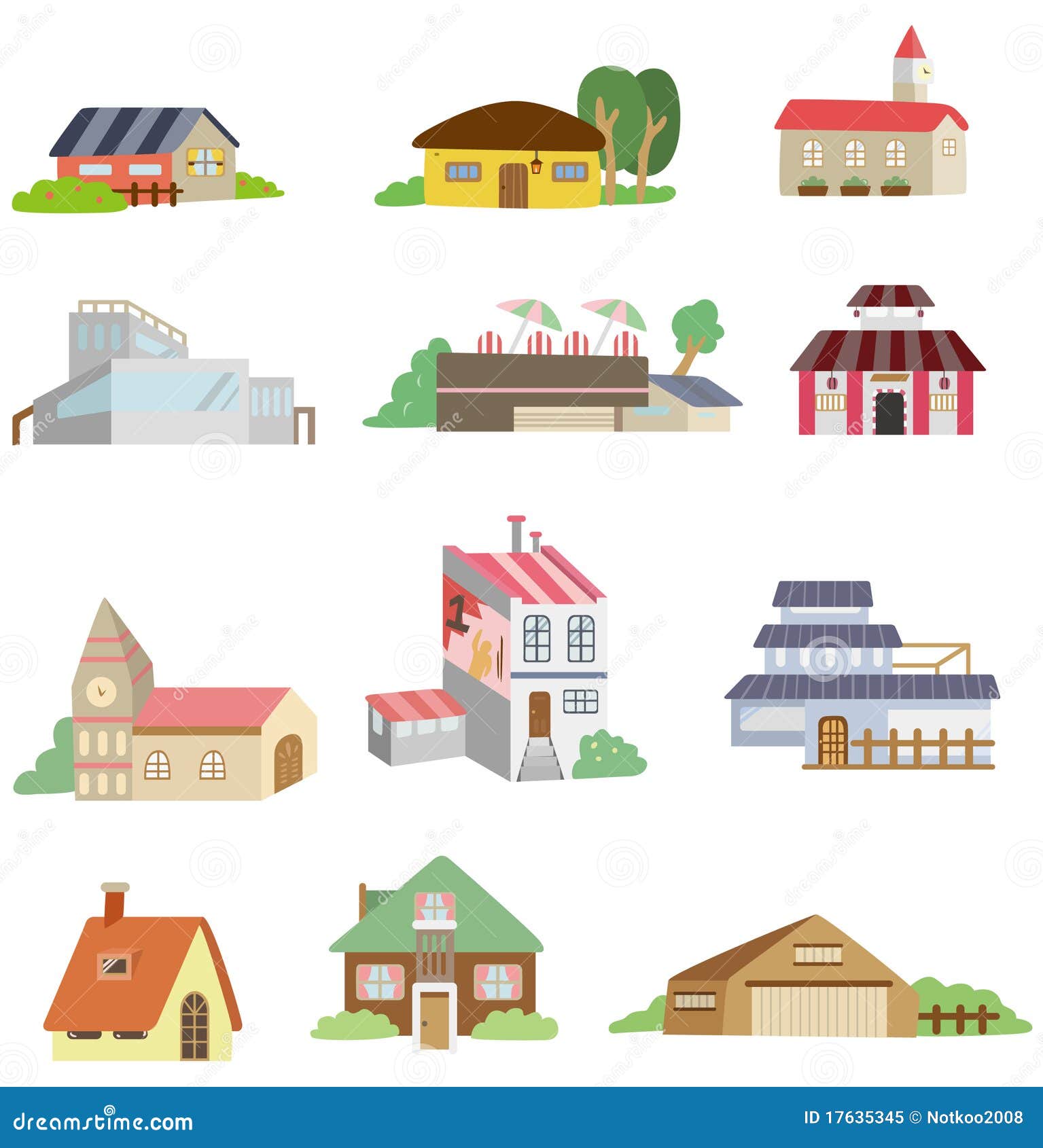 Cartoon house icon stock vector. Illustration of collection - 17635345