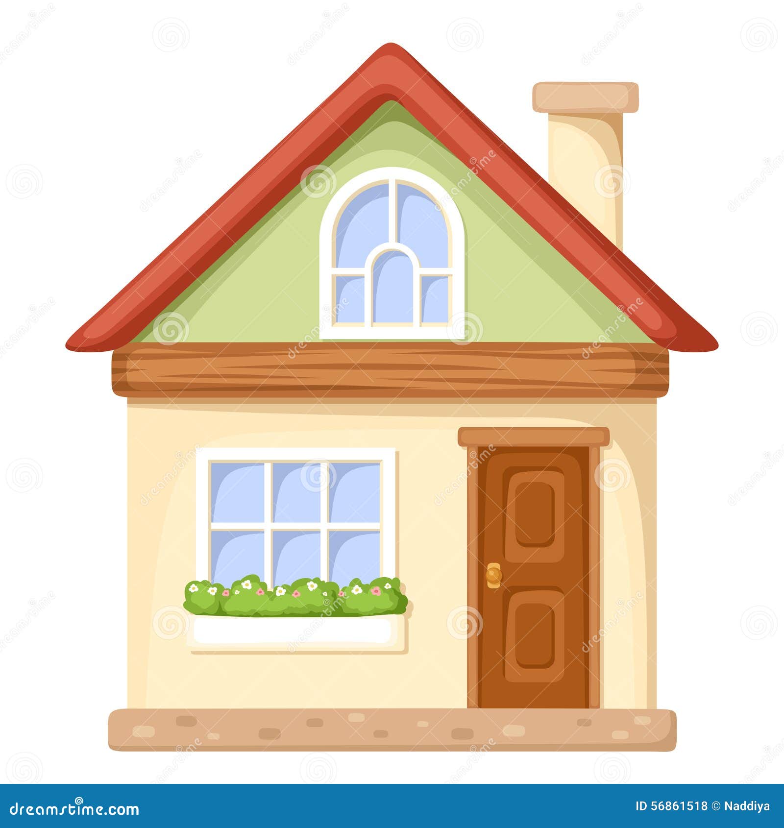 Cartoon House. Vector Illustration. Stock Vector - Illustration of  colorful, front: 56861518