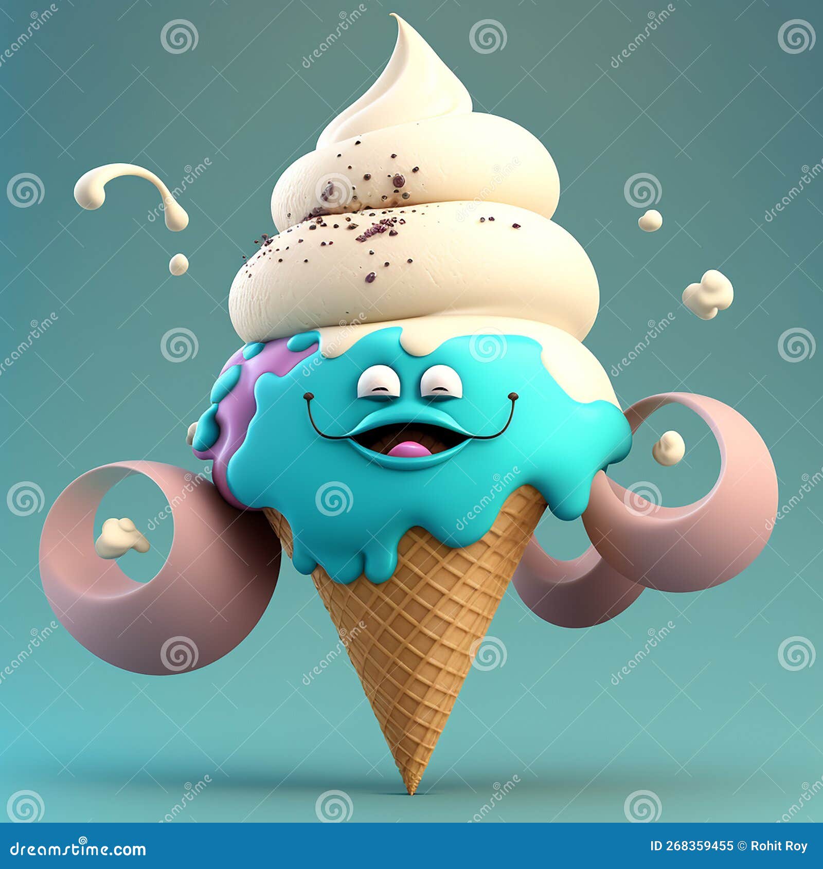 Cartoon Ice Cream Character Stock Illustration Illustration of