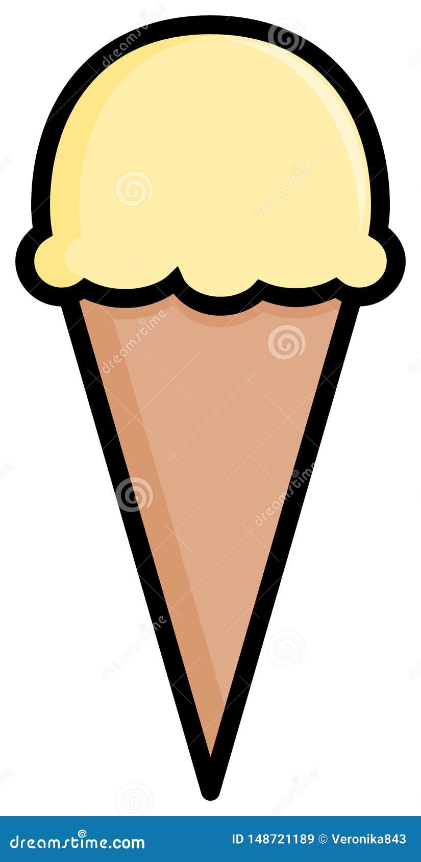 Cartoon Ice Cream Icon. Vector Illustration Stock Vector - Illustration of  creamy, cold: 148721189