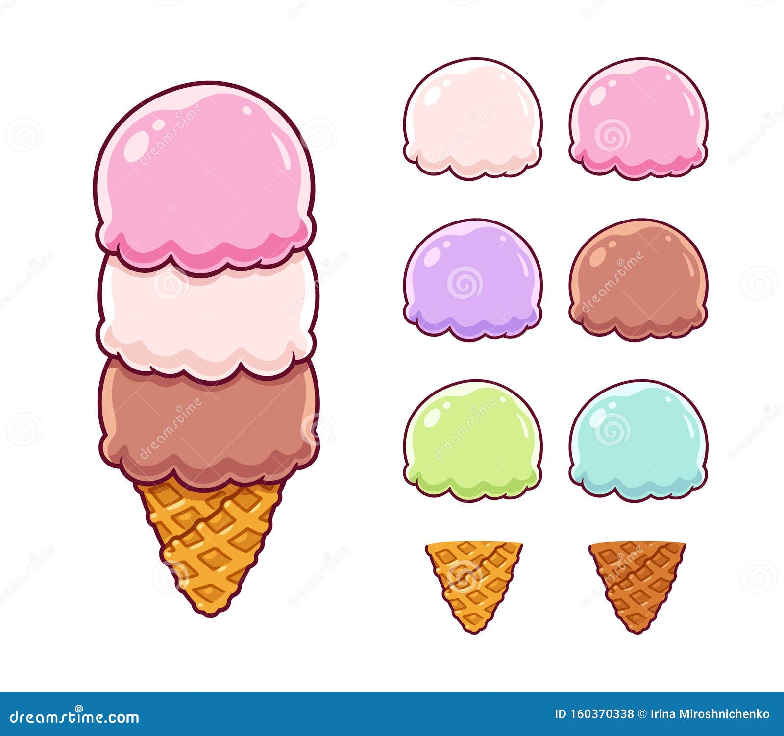 Cute Ice Cream Scoop | Art Board Print