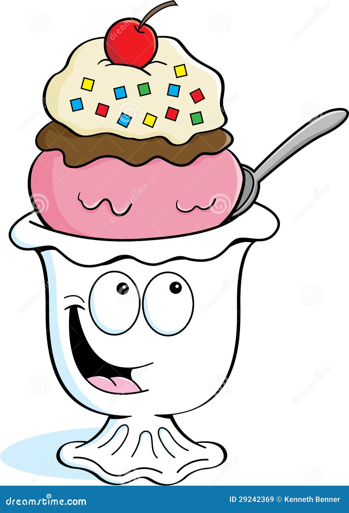 cartoon ice cream sundae