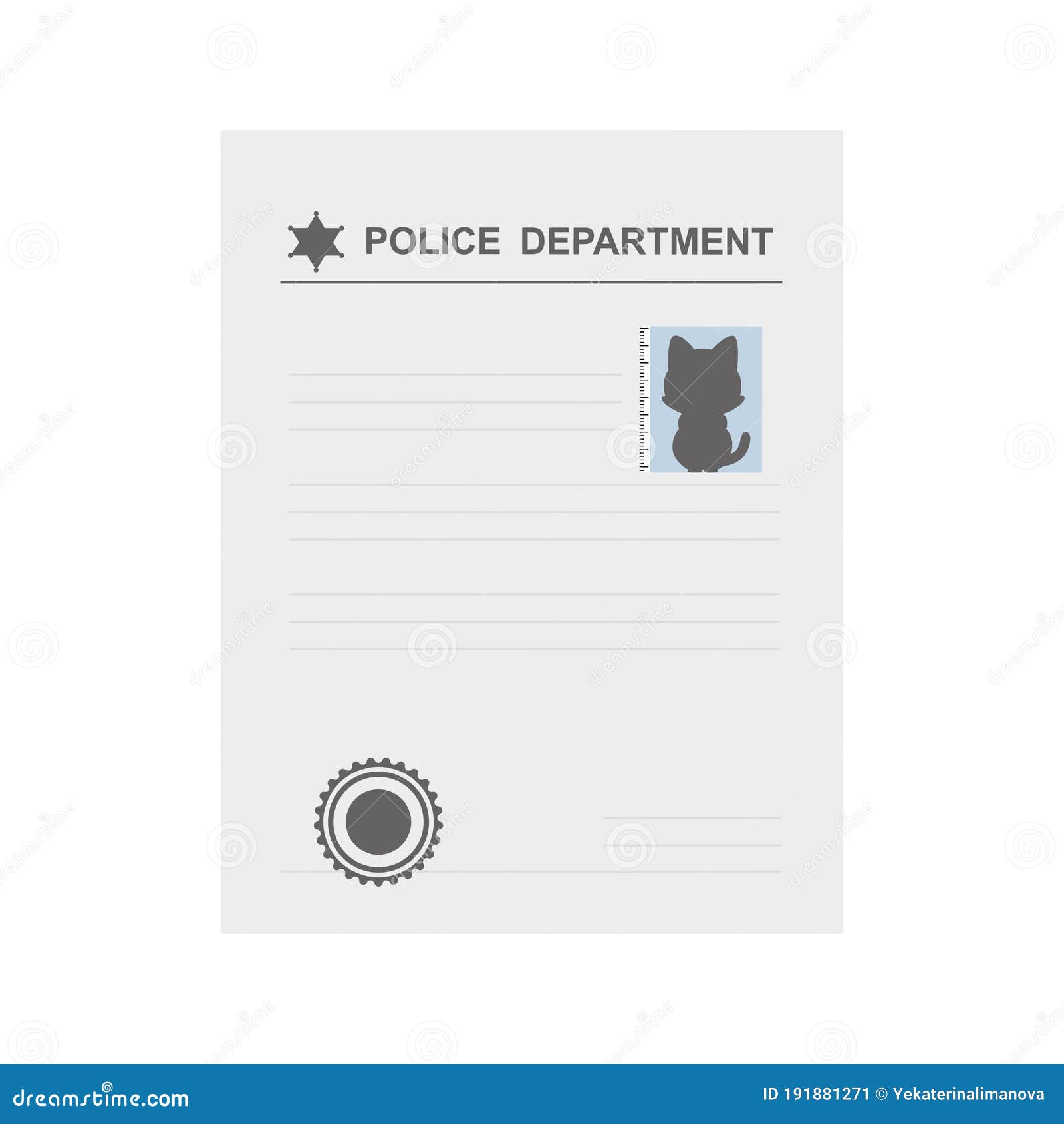 carte police specimen Stock Illustration