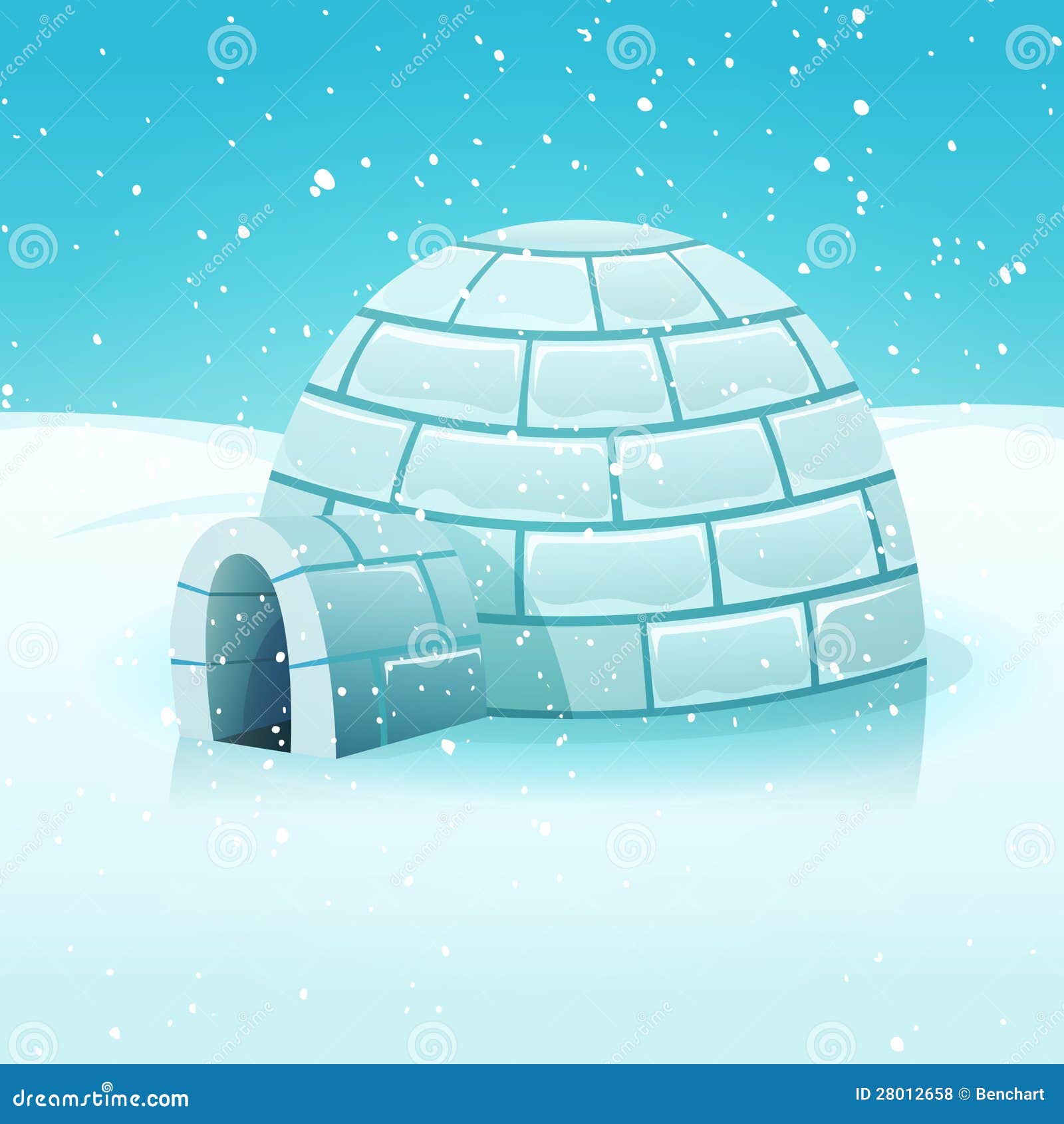 Cartoon Igloo in Polar Winter Landscape Stock Vector - Illustration of  iceberg, shelter: 28012658