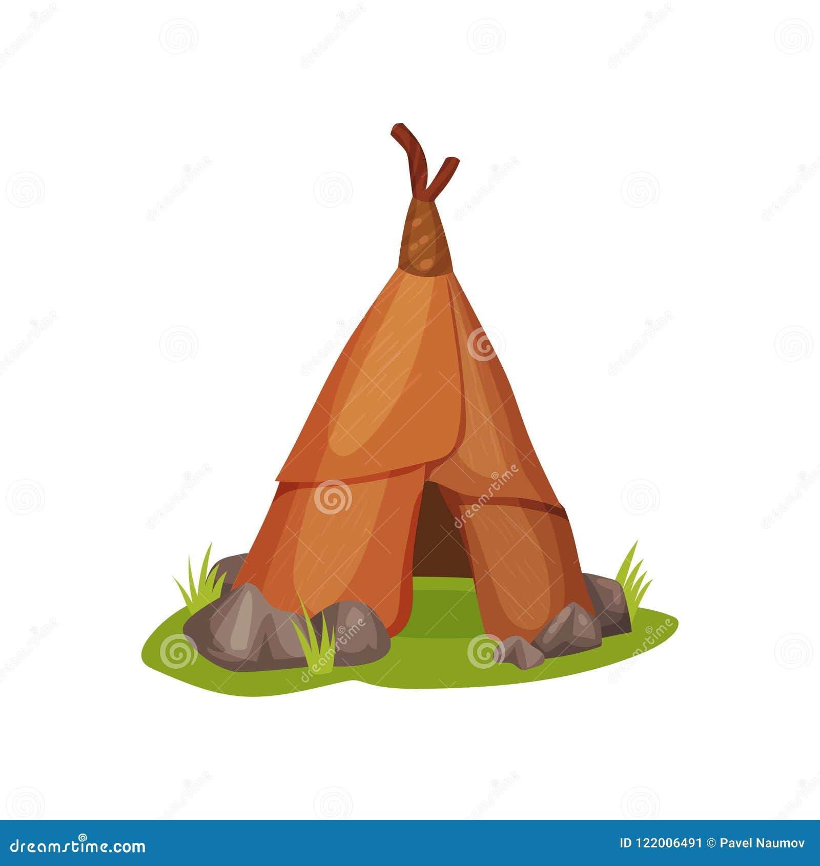 Flat Vector Icon of Ancient Man Hut on Green Grass Surrounded by Small  Stones. Home of Prehistoric People Made of Animal Stock Vector -  Illustration of brown, icon: 122006491