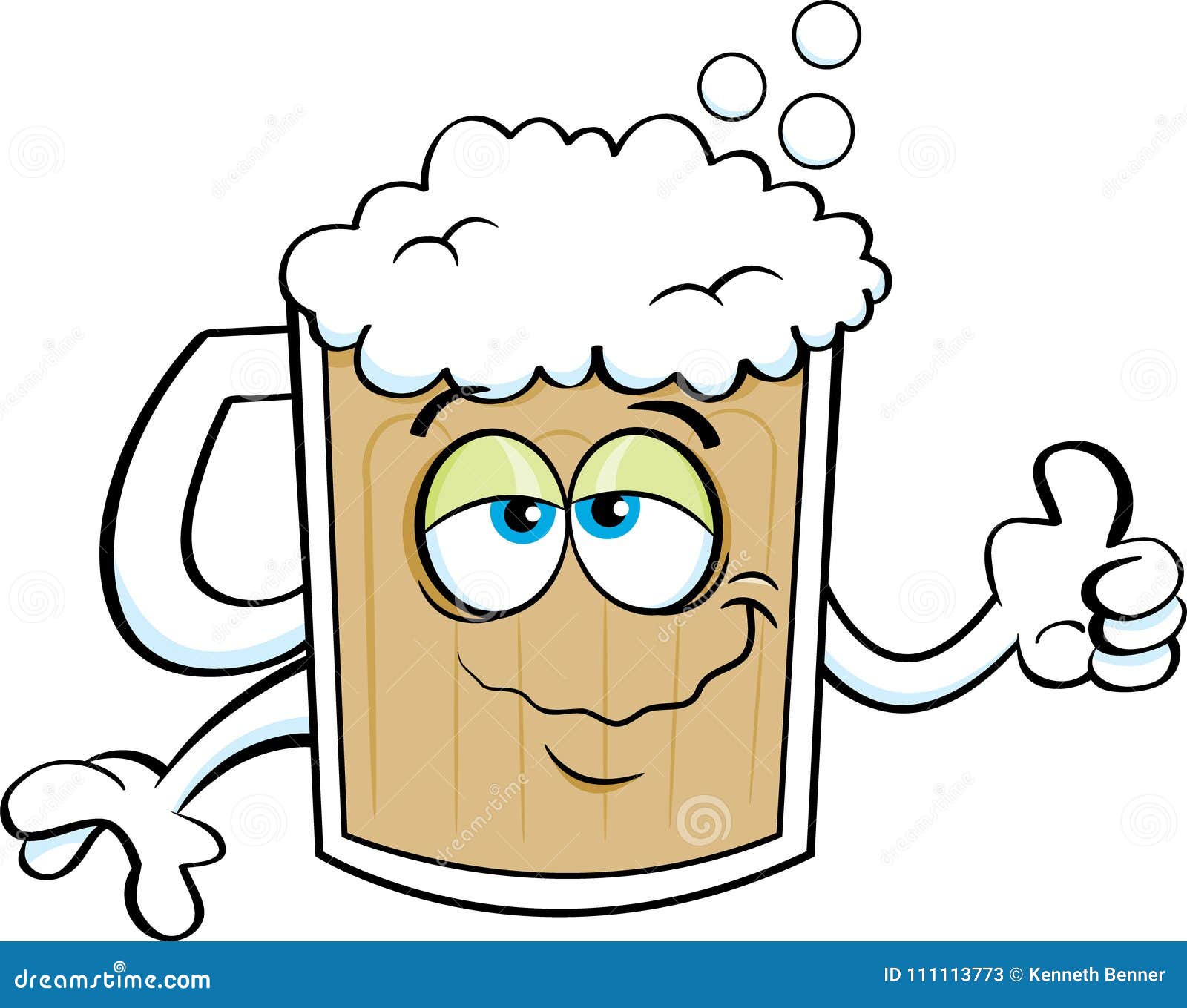 Cartoon beer mug. stock vector. Illustration of giving - 111113773