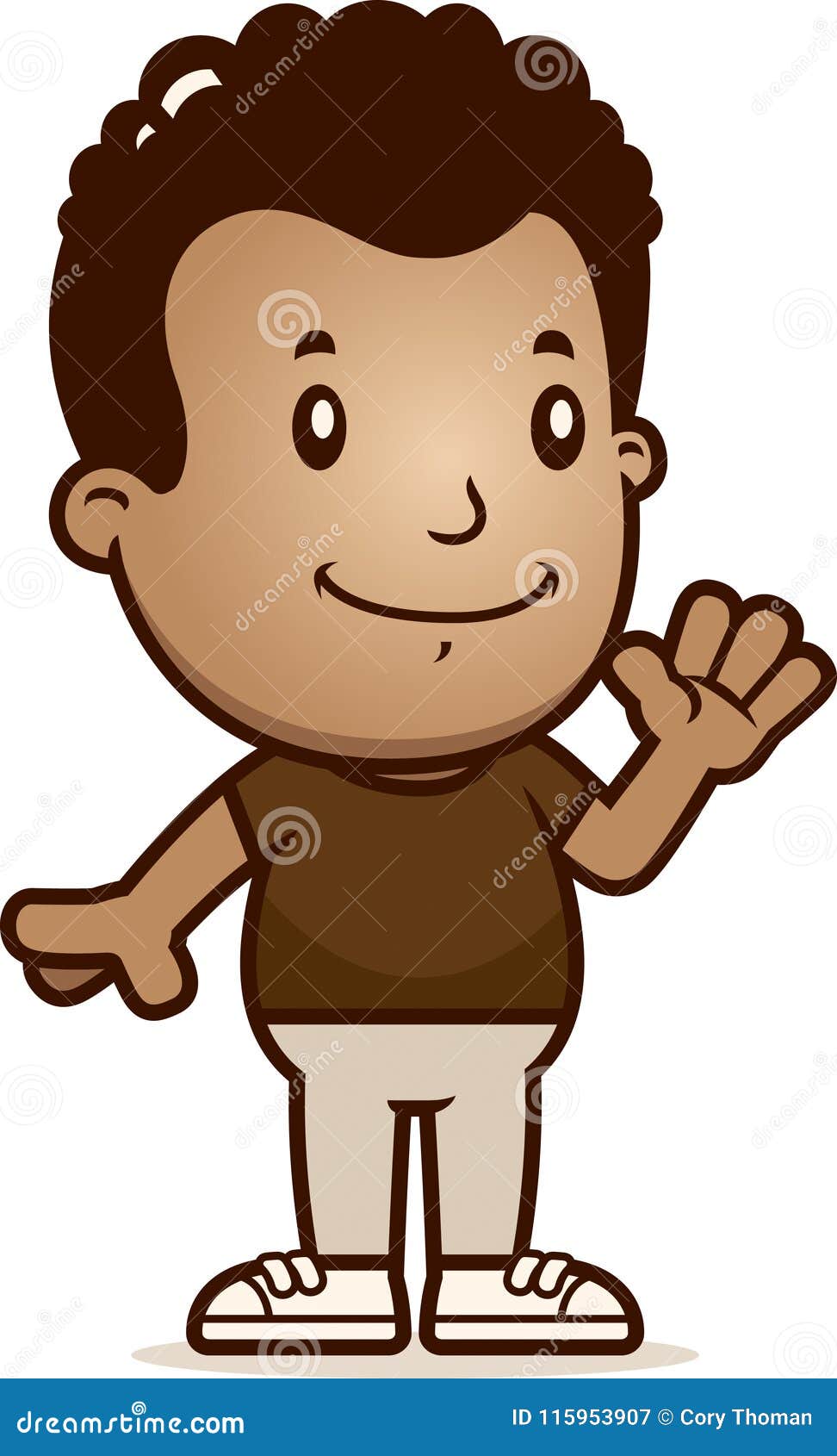 Cartoon Boy Waving stock vector. Illustration of retro - 115953907