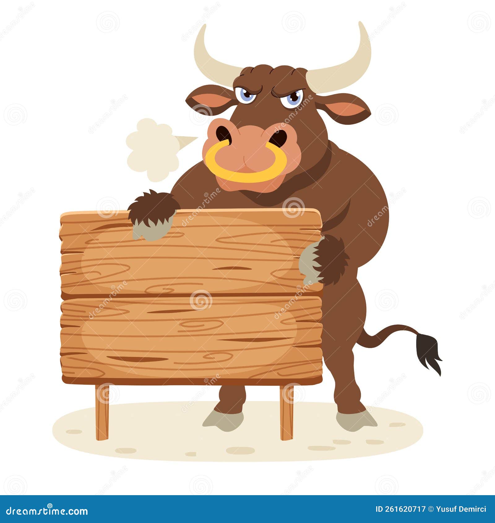 Cartoon Illustration of a Bull Stock Illustration Illustration of