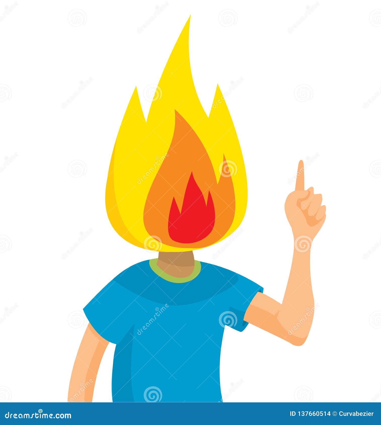 Stressed fire head burning stock vector. Illustration of vector 137660514