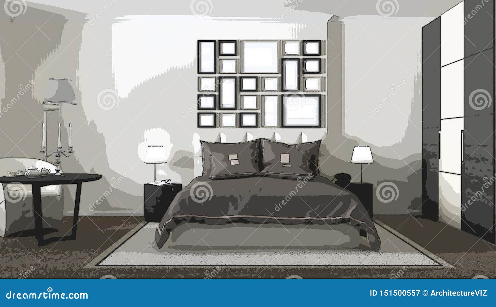 Cartoon Illustration of Cozy Modern Bedroom, Interior Design. Colorful Background, Apartment Concept with Furniture, Digital Stock Illustration - Illustration of decor, cozy: 151500557 Cartoon Illustration of Cozy Modern Bedroom, Interior Design. Colorful Background, Apartment Concept with Furniture, Digital Stock Illustration - Illustration of decor, cozy: 151500557