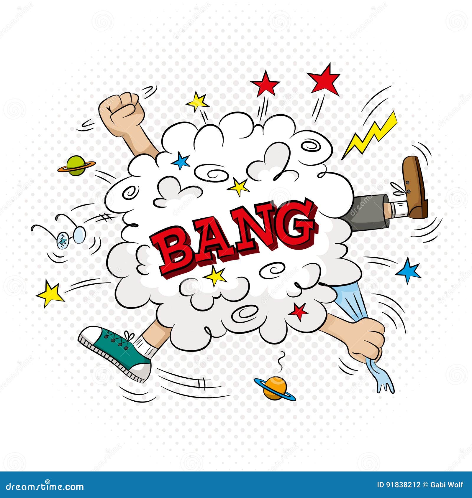 Cartoon Illustration of a Crushing of Two Men Stock Vector