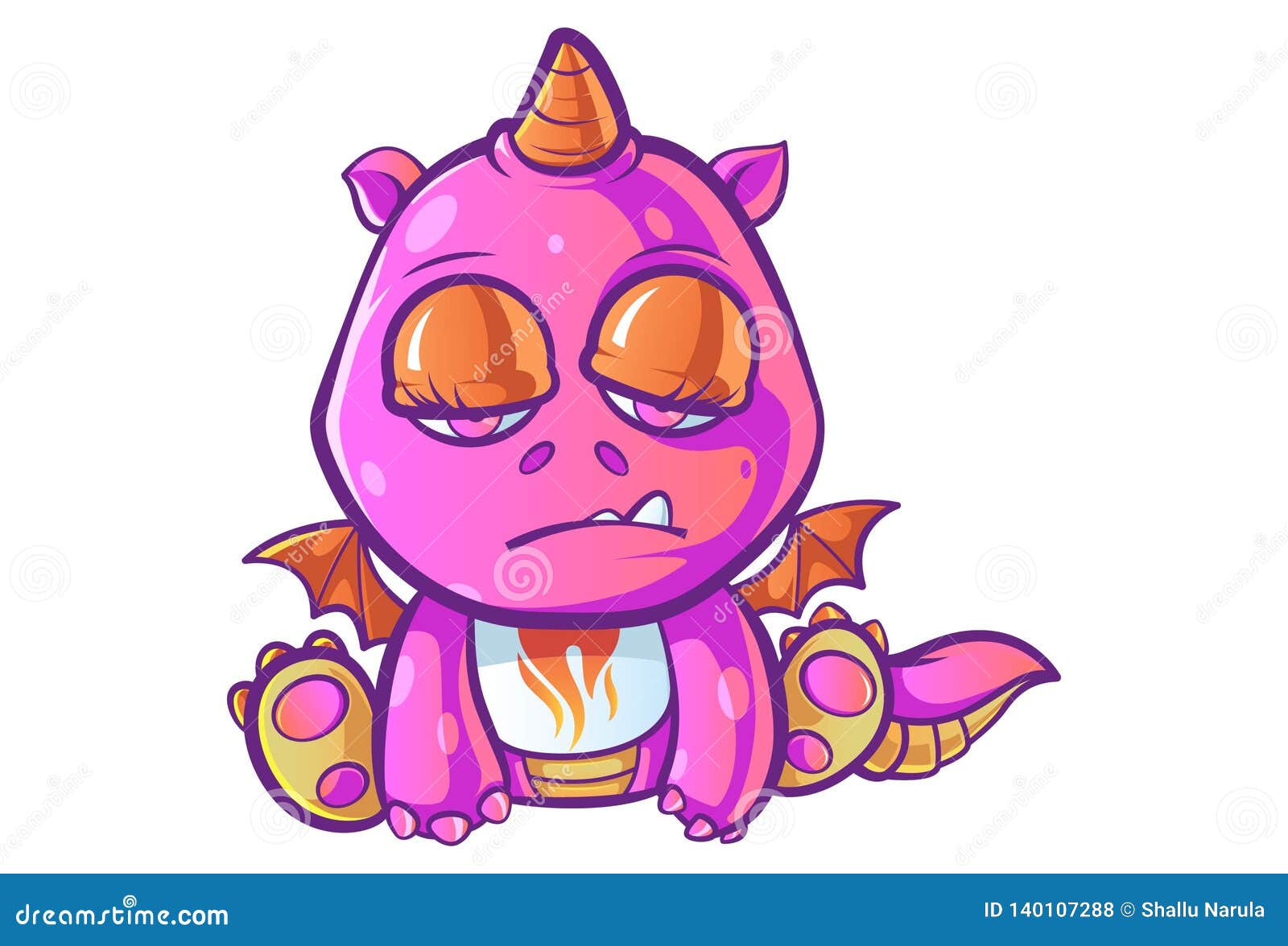 Download Cartoon Illustration Of Cute Baby Girl Dragon. Stock Vector - Illustration of funny, adorable ...