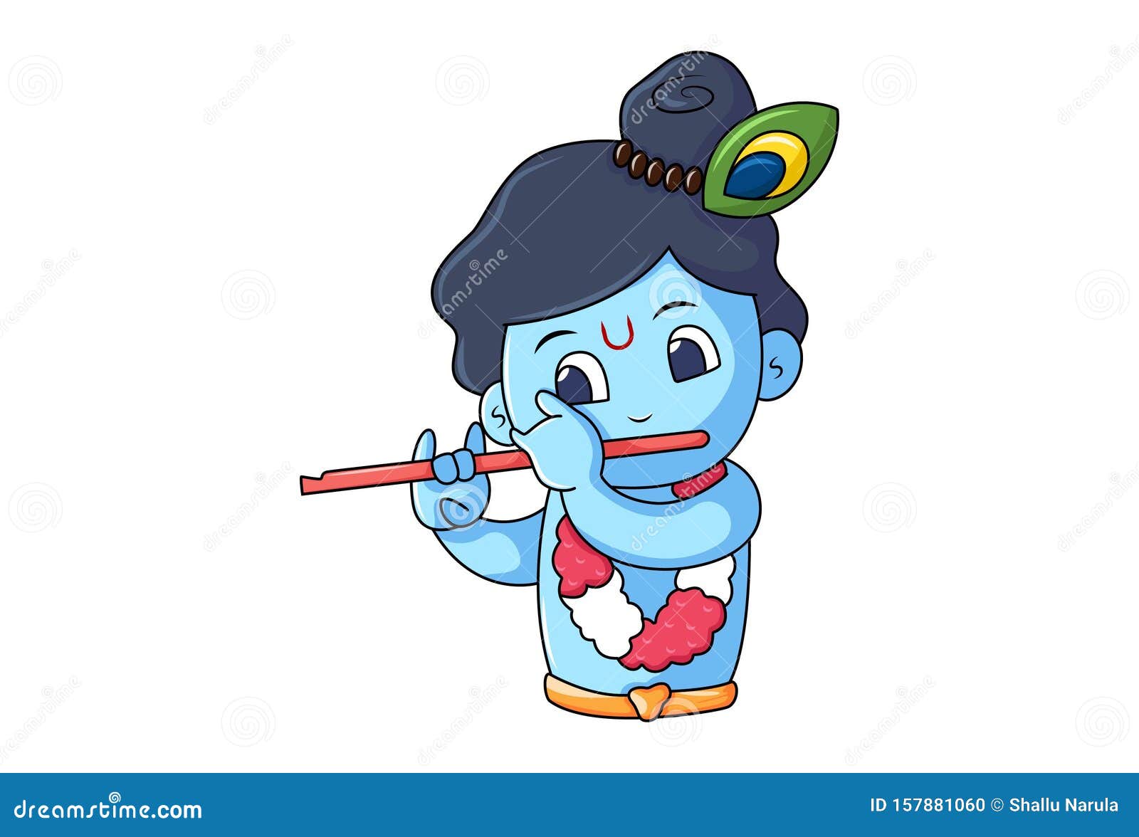 Cartoon Illustration of Cute Krishna Stock Vector - Illustration ...