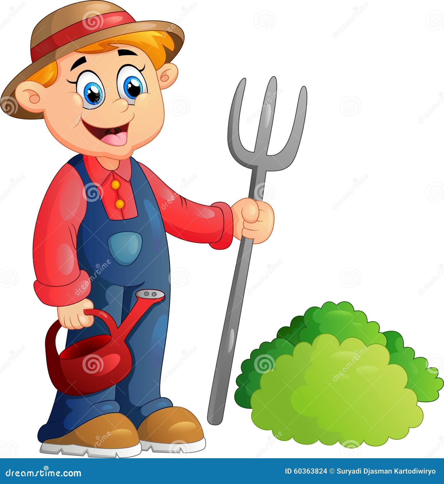 Cartoon Illustration of a Farmer Stock Illustration - Illustration of ...